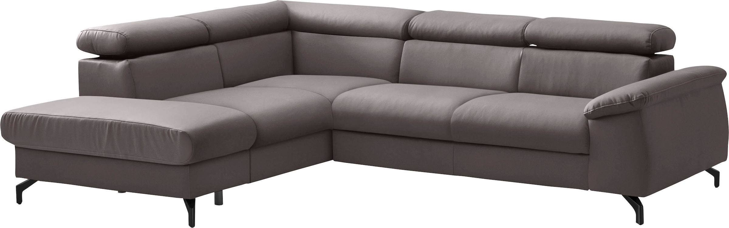 COTTA Polstergarnitur »Komaris L-Form«, (Set), Set bestehend aus: Ecksofa mit Kopfteilverstellung & Hocker
