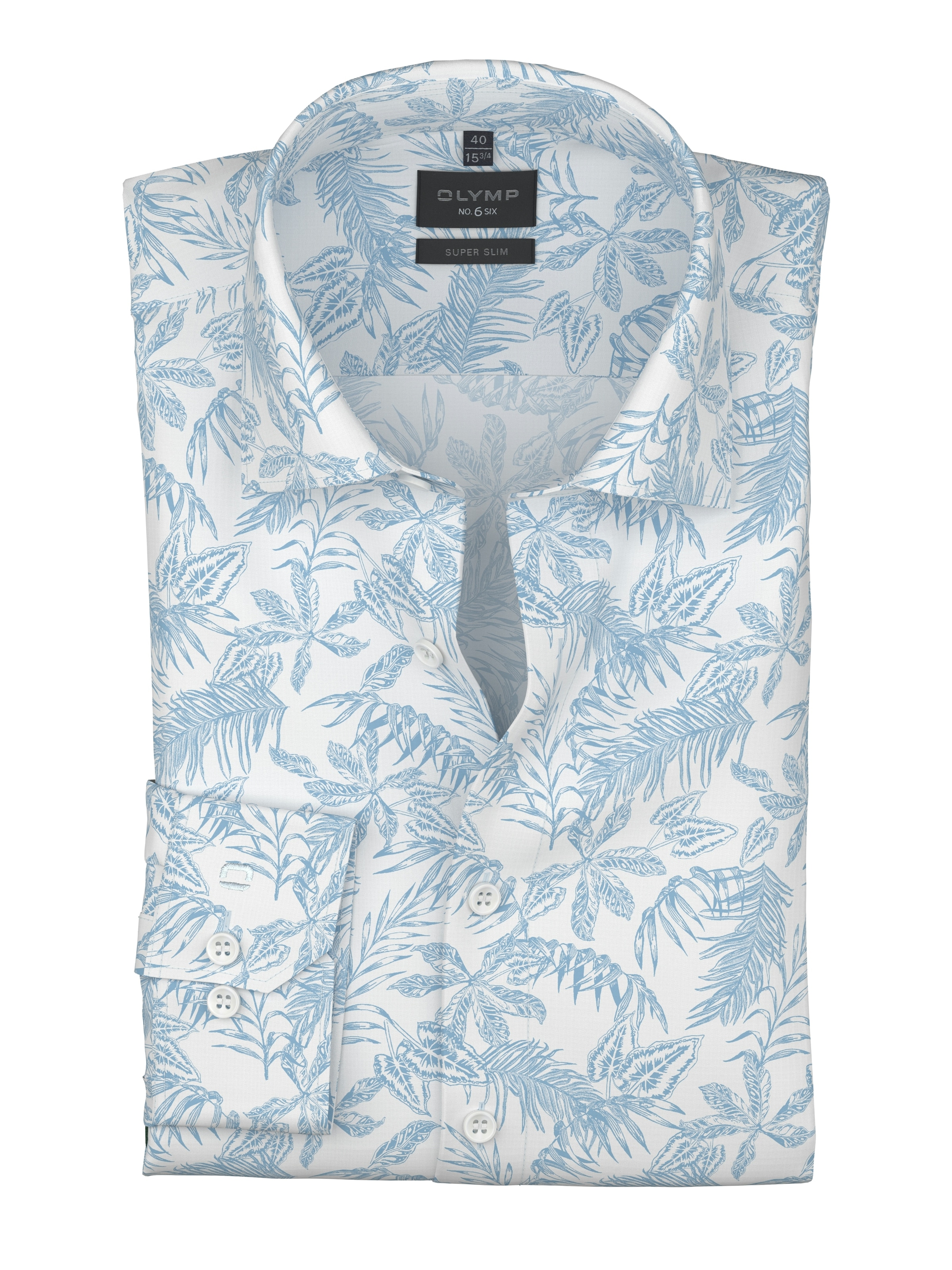 OLYMP Langarmhemd »No 6 six« super slim, Kentkragen, Businesshemd