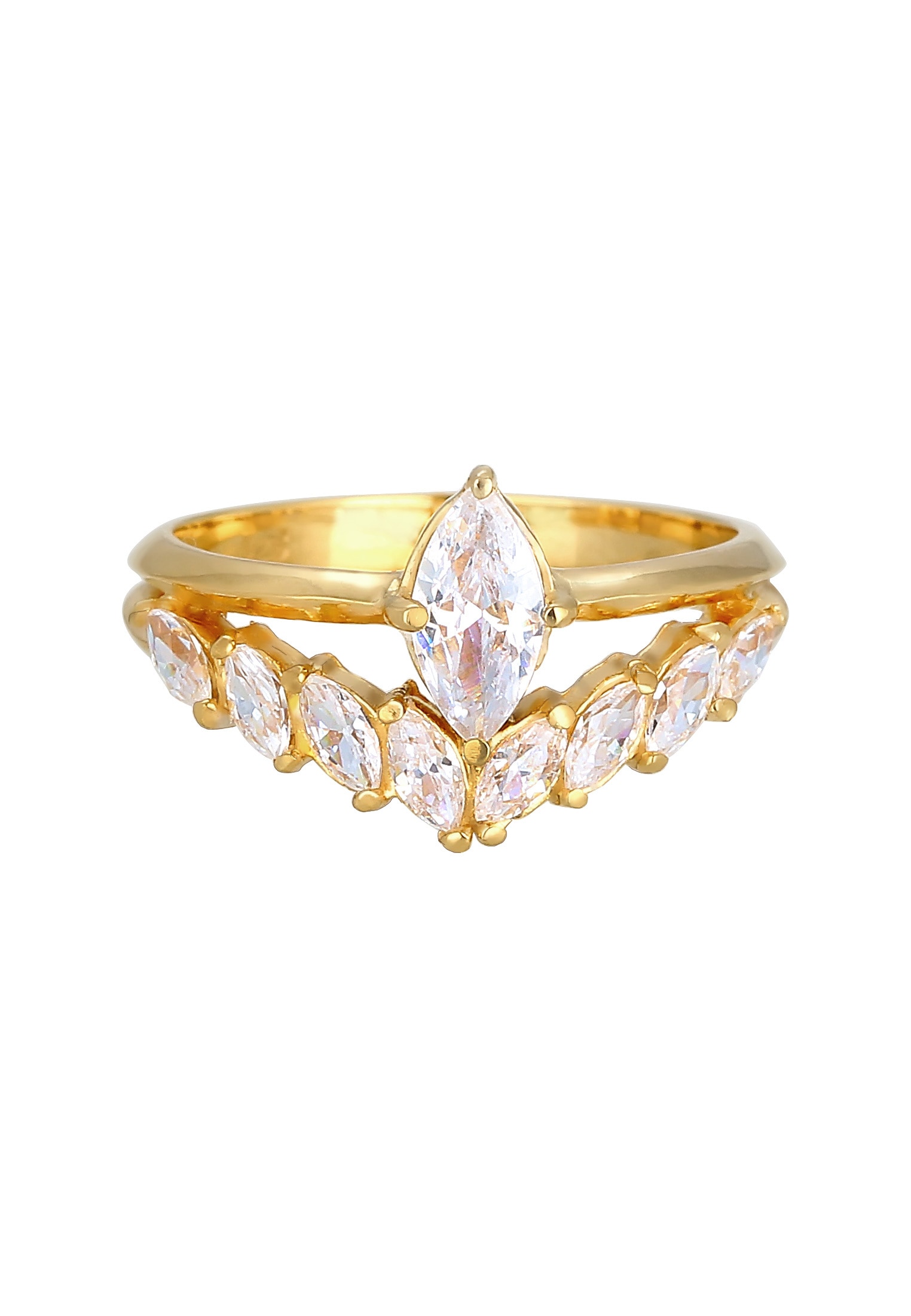 Elli Premium Silberring »Ring Zirkonia Marquise 925 Silber«