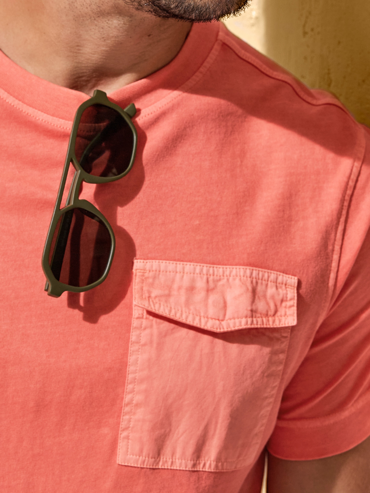 LERROS T-Shirt »T-Shirt mit O-Neck und Brusttasche«