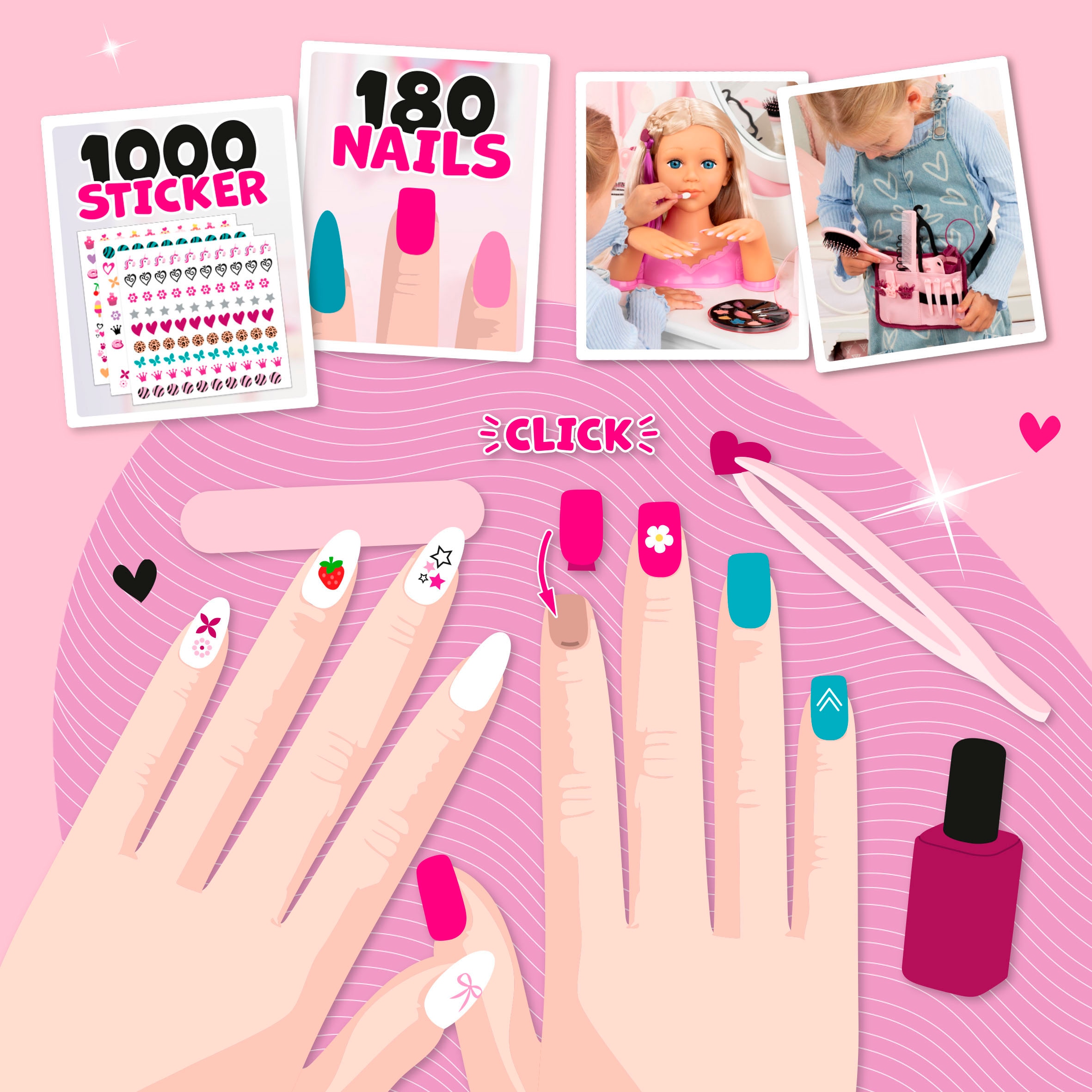 Bayer Frisier- & Schminkkopf »Charlene Magic Nails«