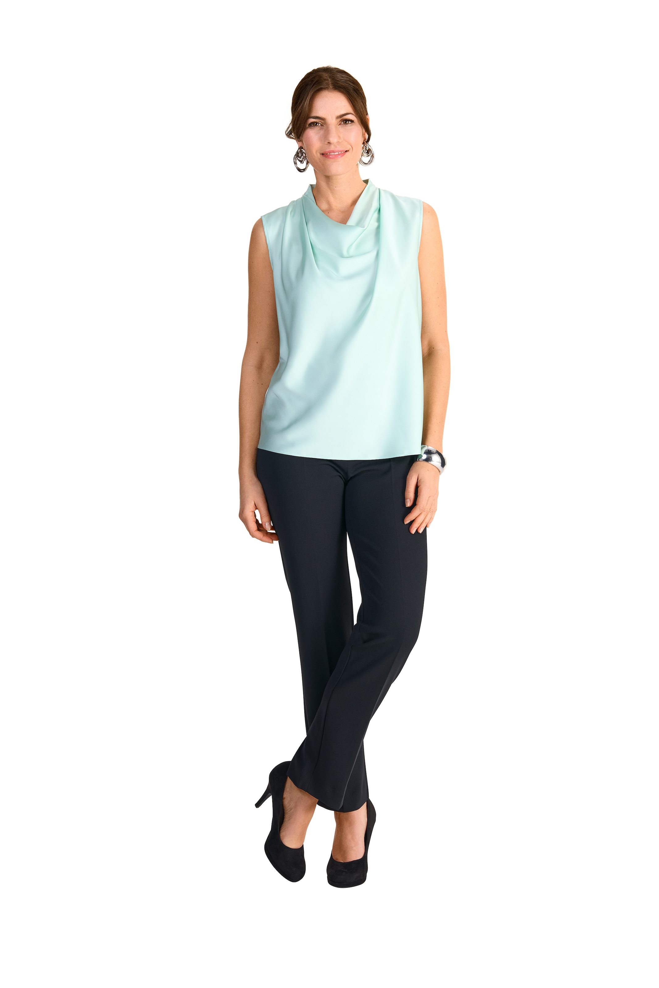 HERMANN LANGE Collection Shirttop, mit Wasserfallkragen