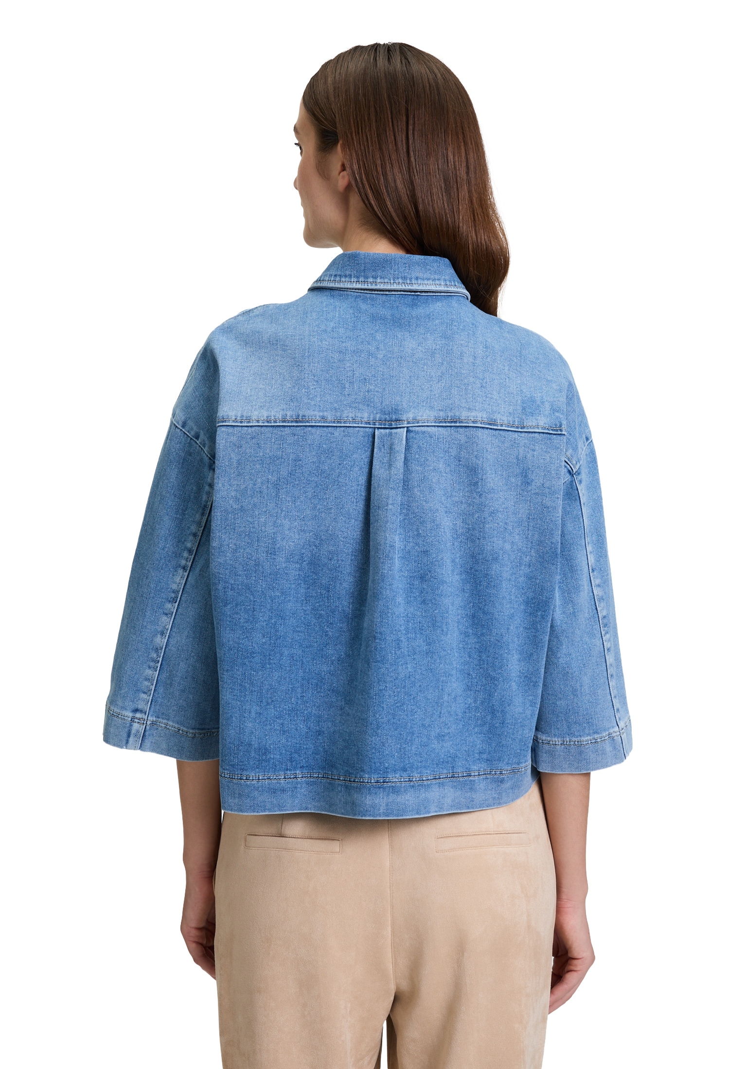 Betty&Co Jeansblazer »Jeansjacke mit Perlen«
