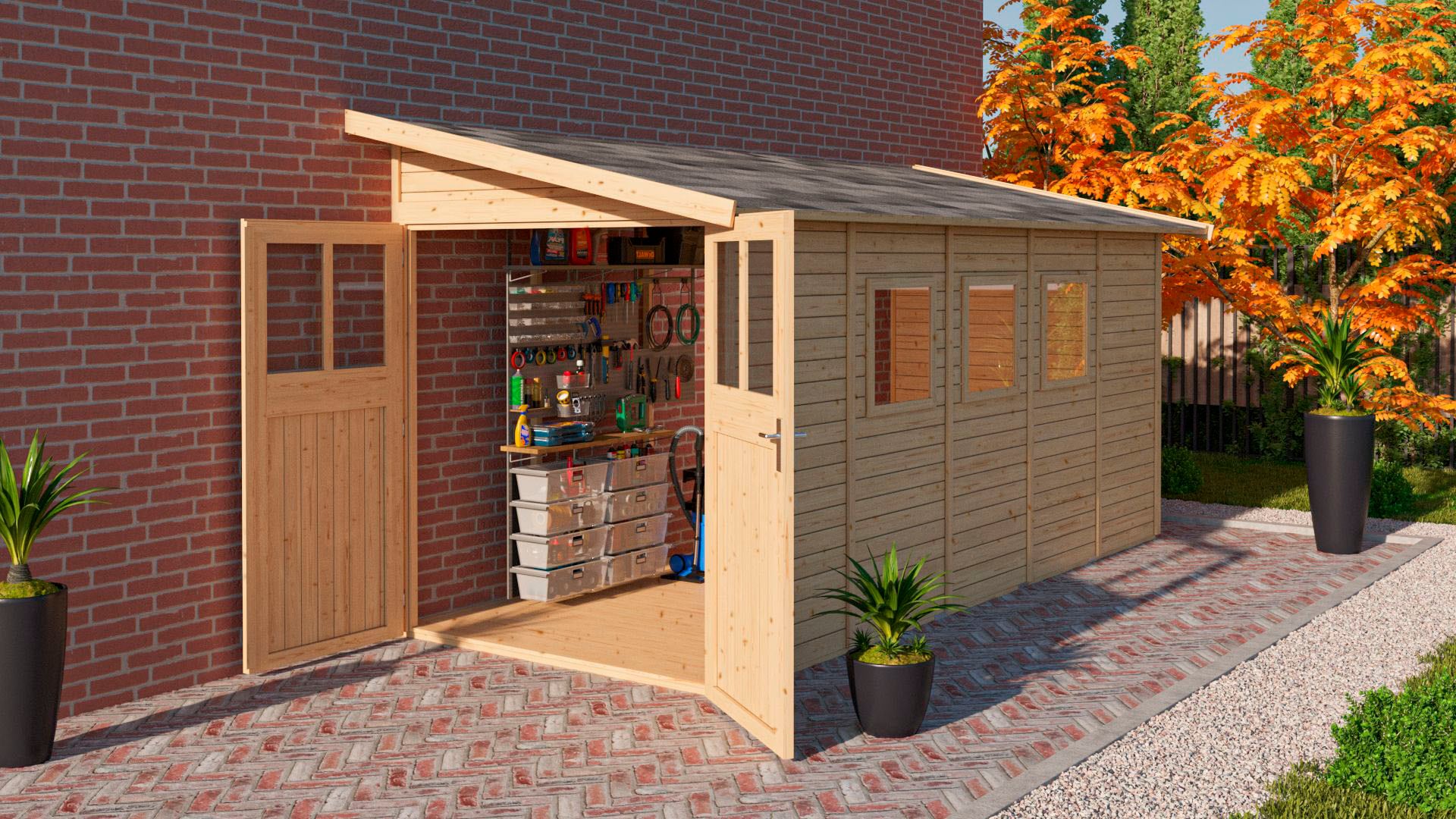 Karibu Gartenhaus »Wurmberg 5« terragrau oder naturbelassen