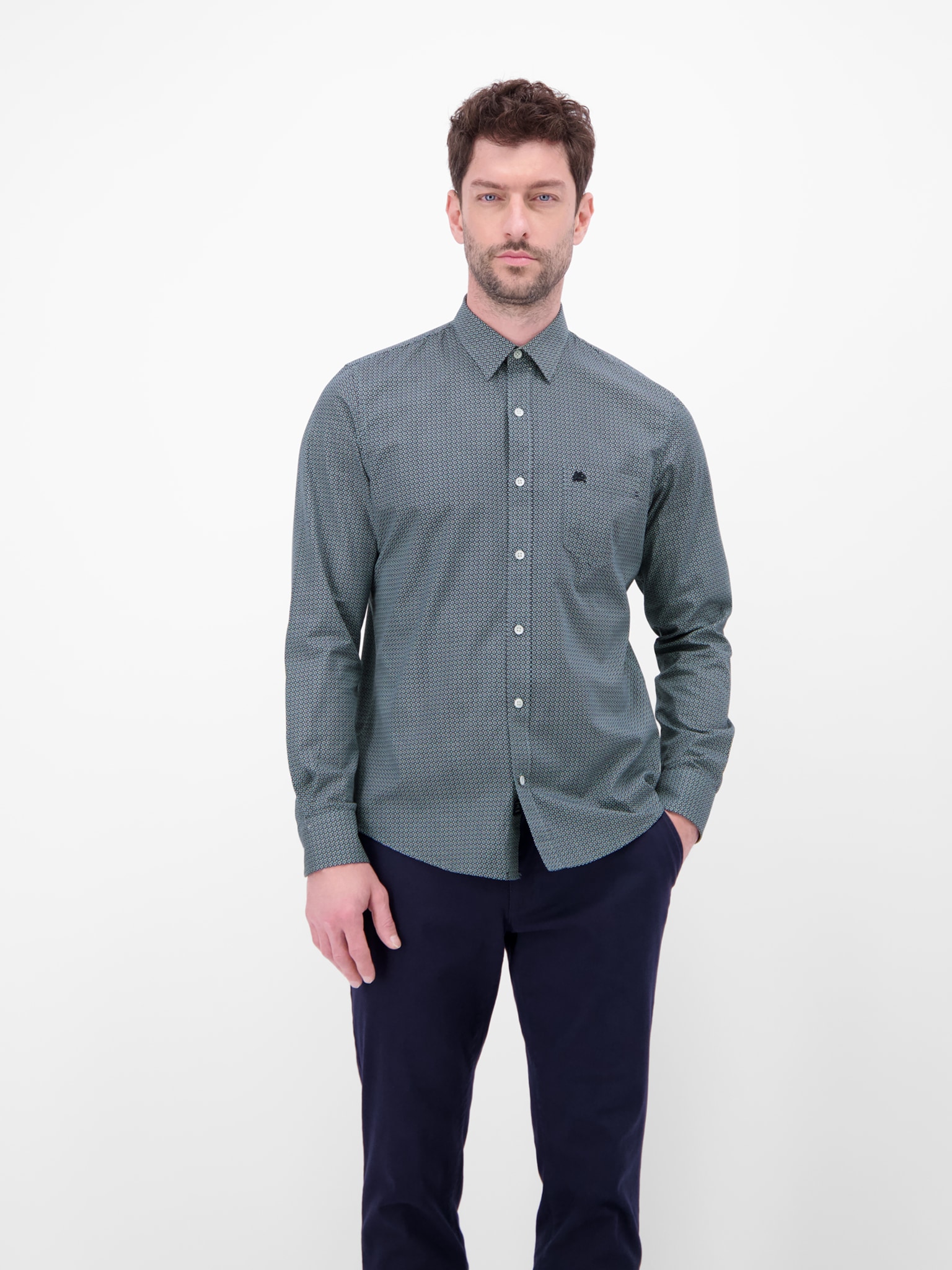 LERROS Langarmhemd mit Minimal-Print