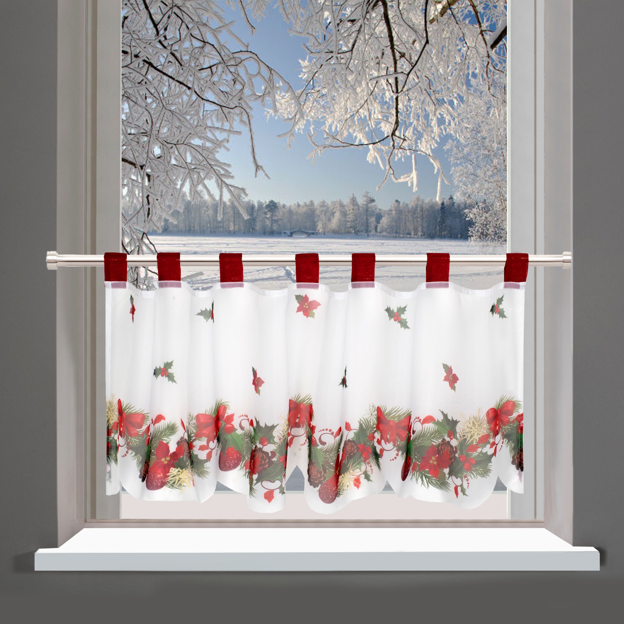 Delindo Lifestyle Gardine »Weihnachten«, (1 St.), mit Schlaufenaufhängung,  für die Küche im OTTO Online Shop | Scheibengardinen