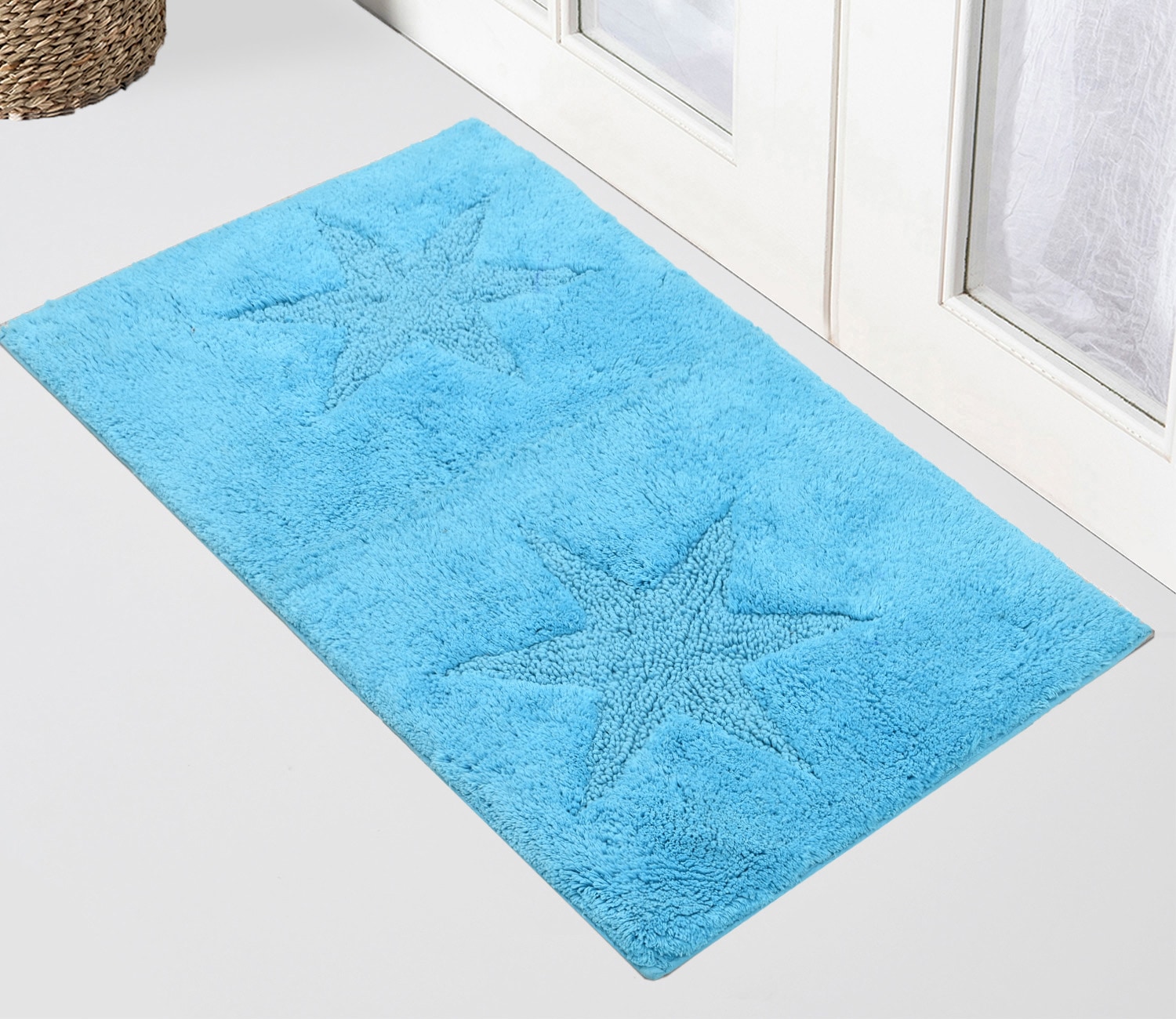 andas Badematte »Marie« Höhe 13 mm rutschhemmend beschichtet fußbodenheizungsgeeignet | strapazierfähig Badteppich, Stern Motiv, Hoch-Tief-Struktur, auch als Set