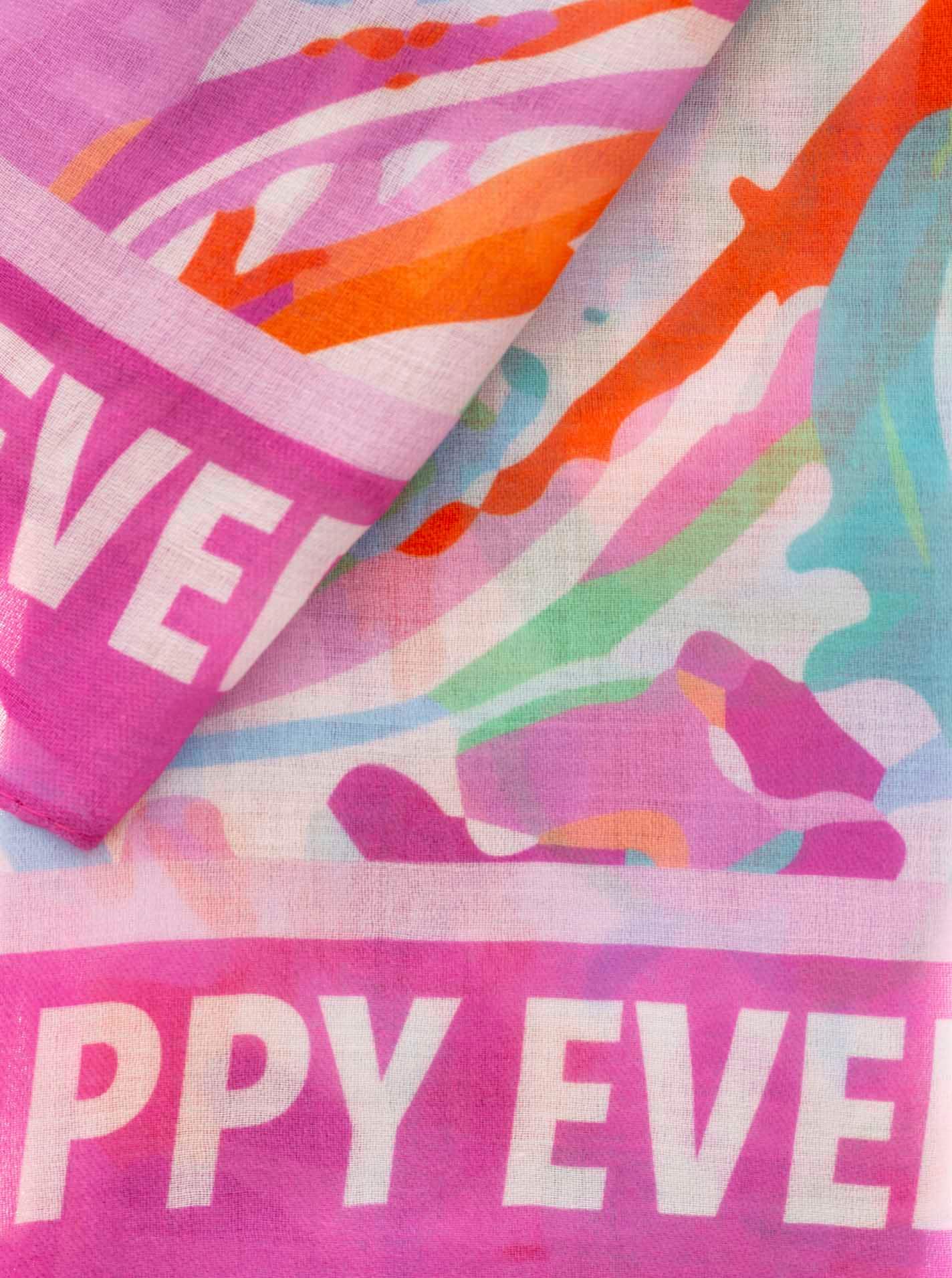 Zwillingsherz Schal »"Be Happy Everyday« farbenfrohes grafisches Muster mit Schriftzug