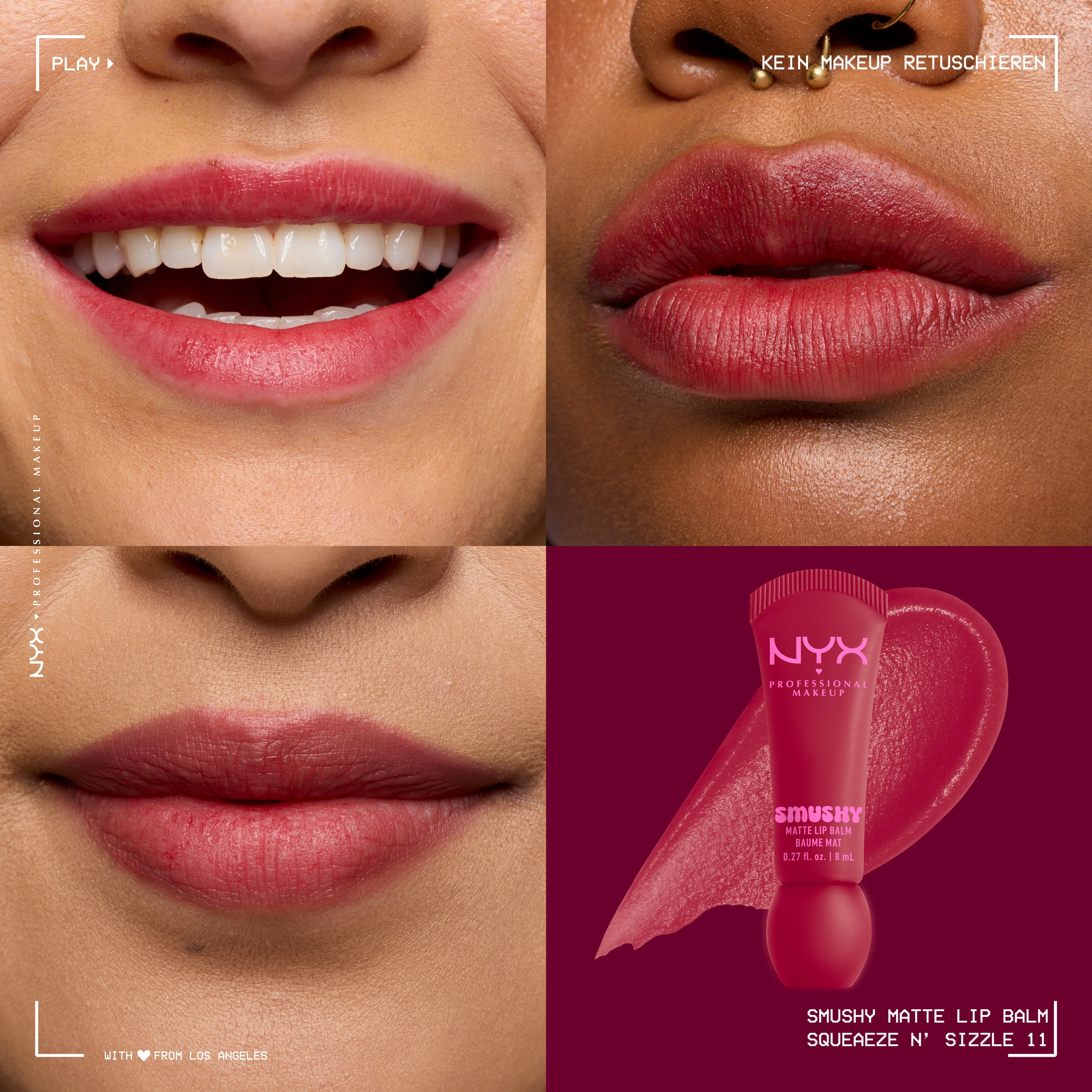 NYX PROFESSIONAL MAKEUP Lippenbalsam »SMUSHY MATTE LIP BALM« jeder der Farbtöne hat einen einzigartigen, süßen Duft