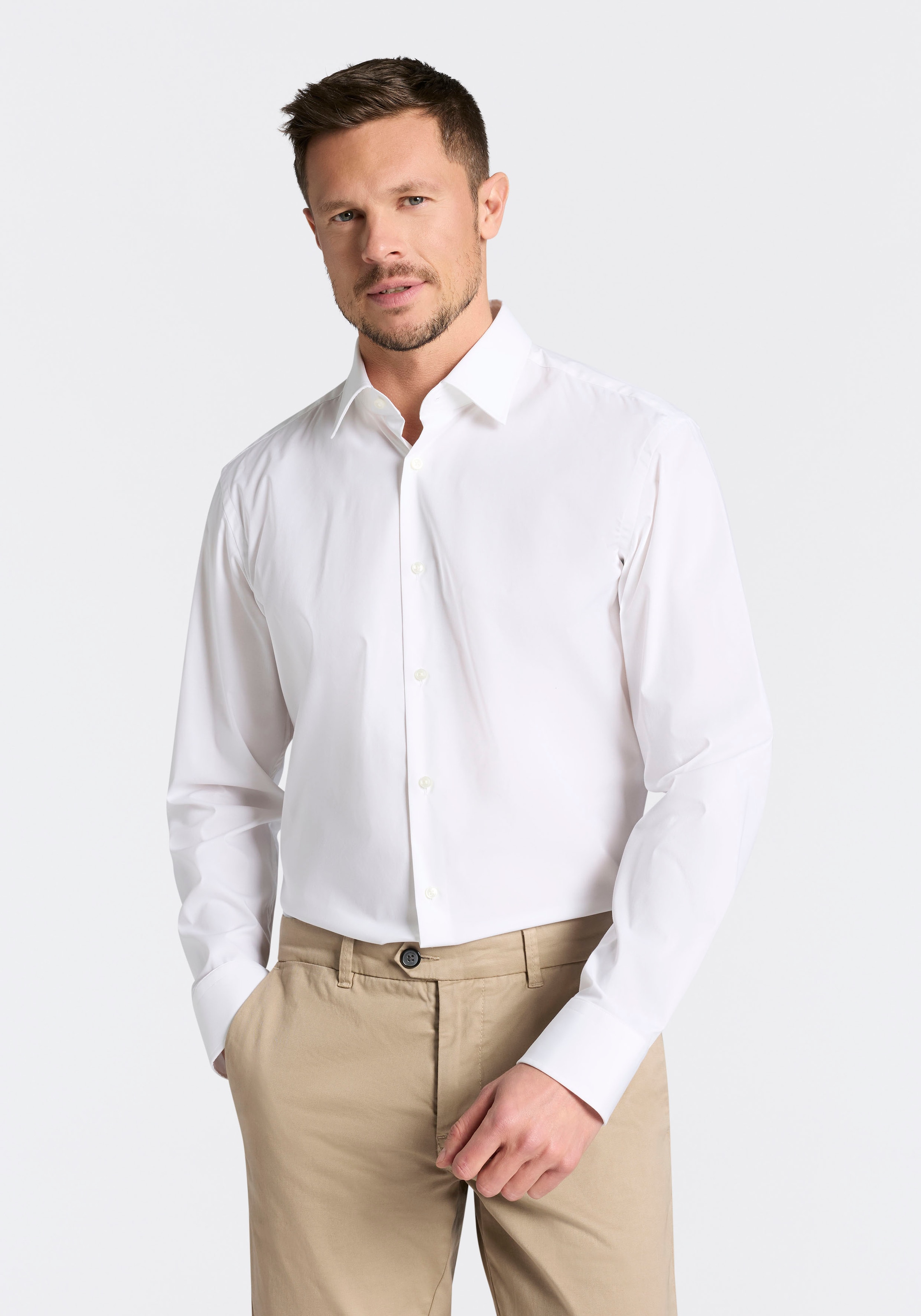 BOSS Businesshemd Kentkragen, Regular Fit, bügelleichte Qualität