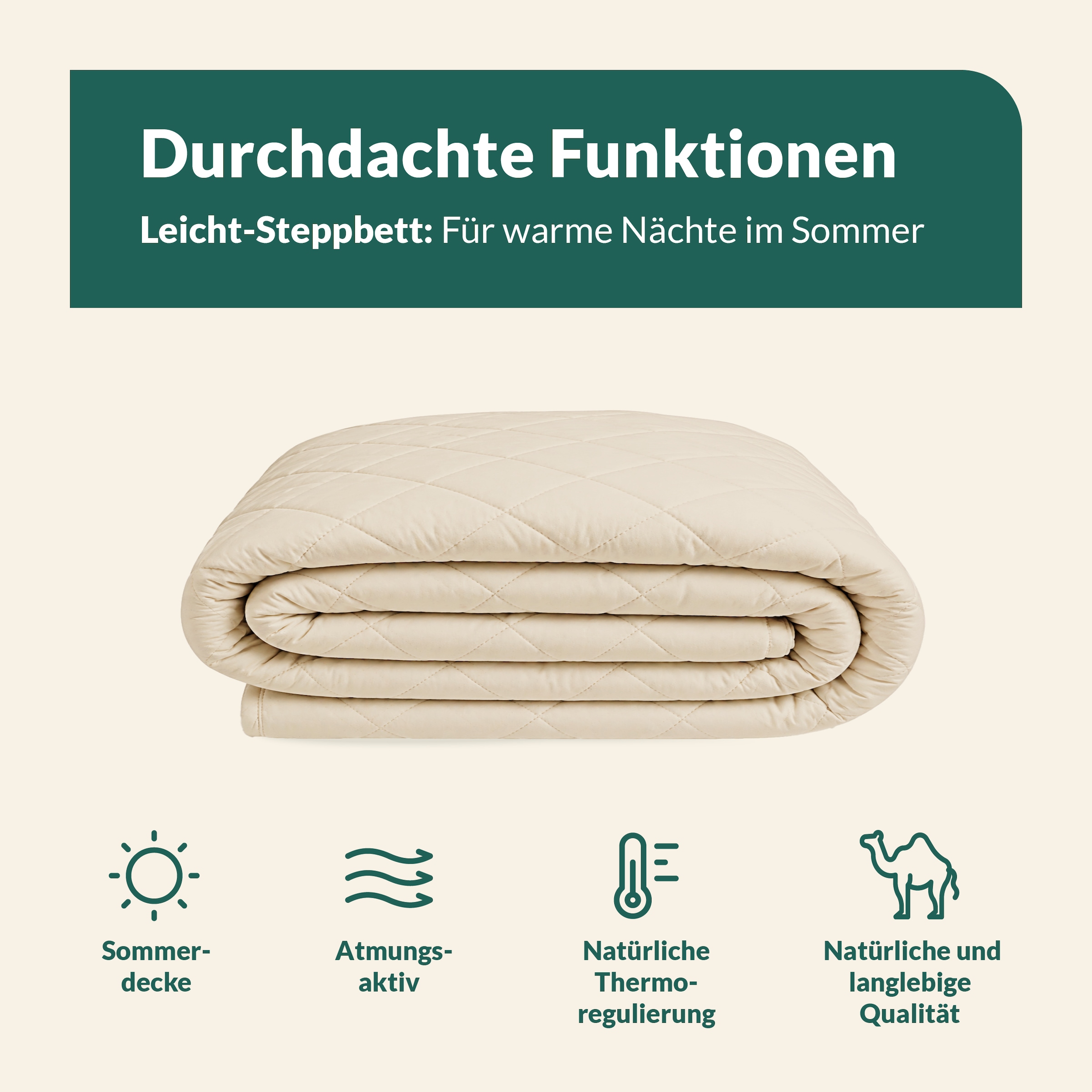 fan Naturhaarbettdecke »Gobi, Bettdecken für Sommer und Winter, temperaturausgleichend« leicht Füllung Kamelhaar Bezug Baumwolle 1 Stk. tlg. Klimatisierende Kamelhaar-Füllung - Made in Germany