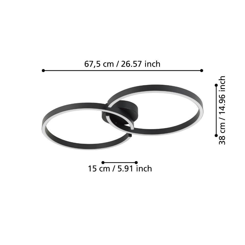 EGLO Deckenleuchte »AMANDOLO« LED-Modul 1 Stk. RGB | warmweiß - kaltweiß dimmbare Deckenlampe, Fernbedienung, Metall, RGB Backlight