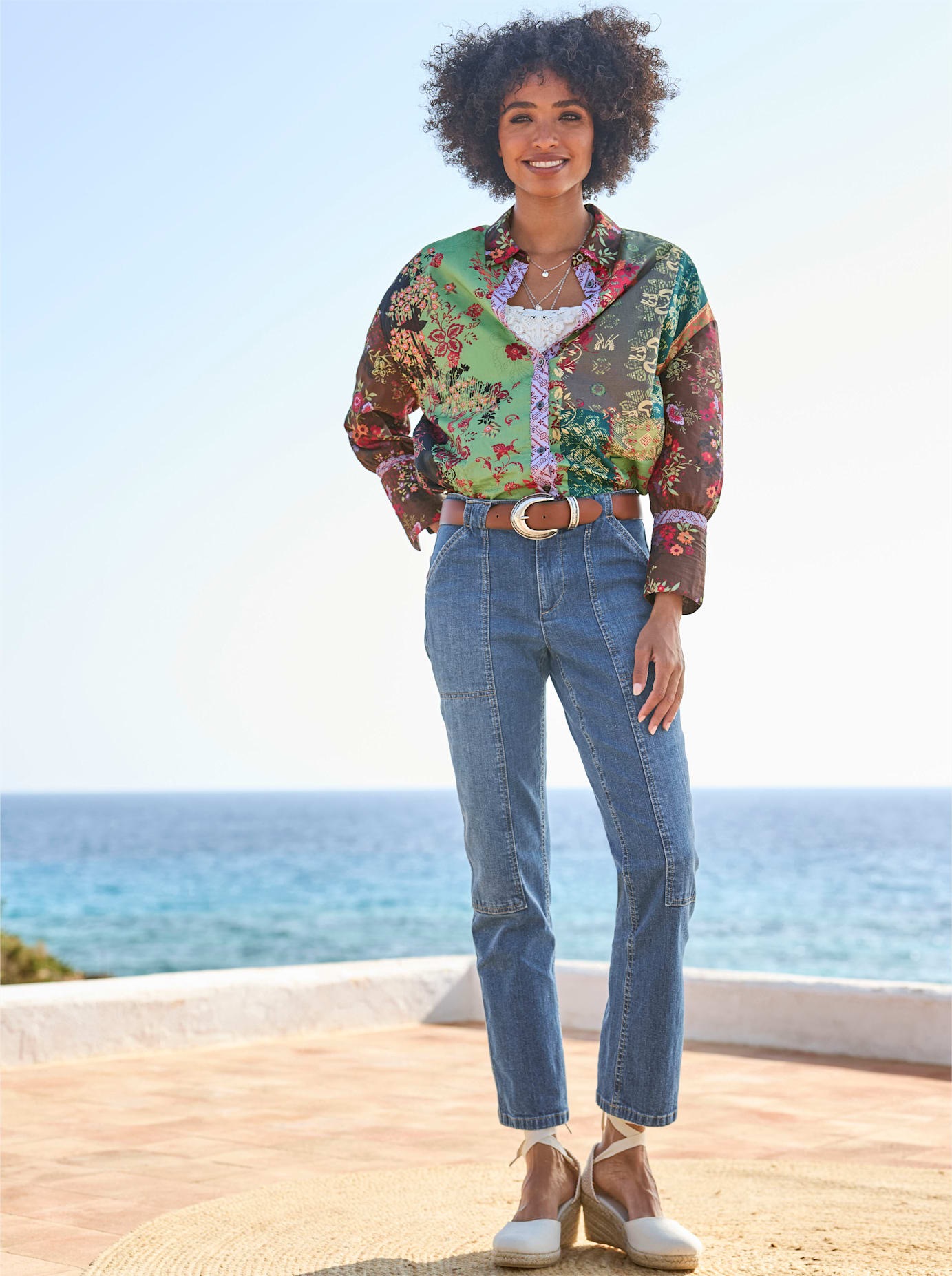 Heine Damen Druckbluse in bunt, Größe 34