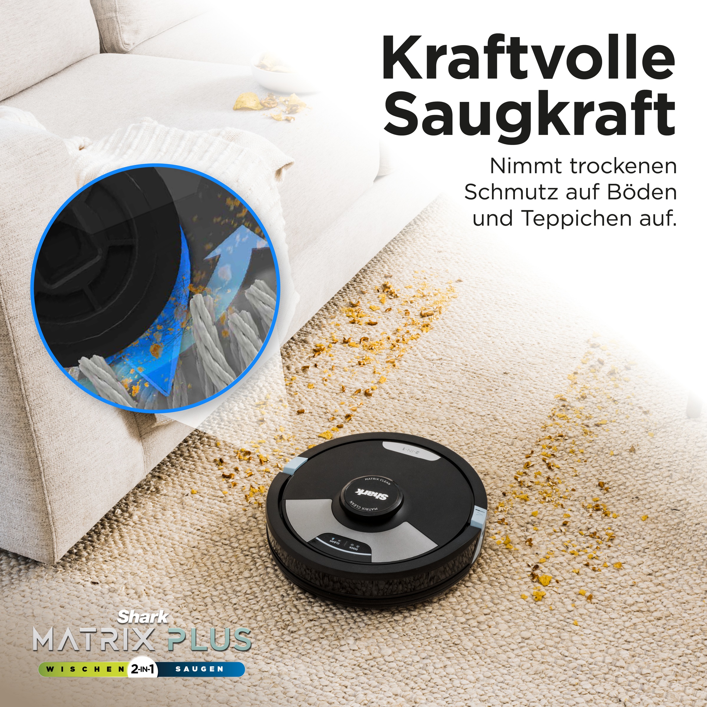 Shark Nass-Trocken-Saugroboter »RV2620WDEU«, Matrix Plus 2-in-1 Wischen & Saugen