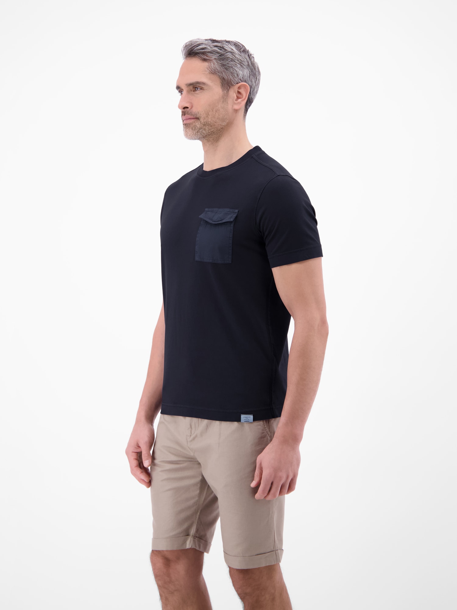LERROS T-Shirt »T-Shirt mit O-Neck und Brusttasche«