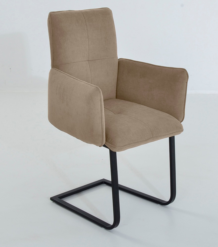 K+W Komfort & Wohnen Freischwinger »6502«, Aqua Clean, Freischwinger mit Armlehnen, Flachstahlkufe in schwarz