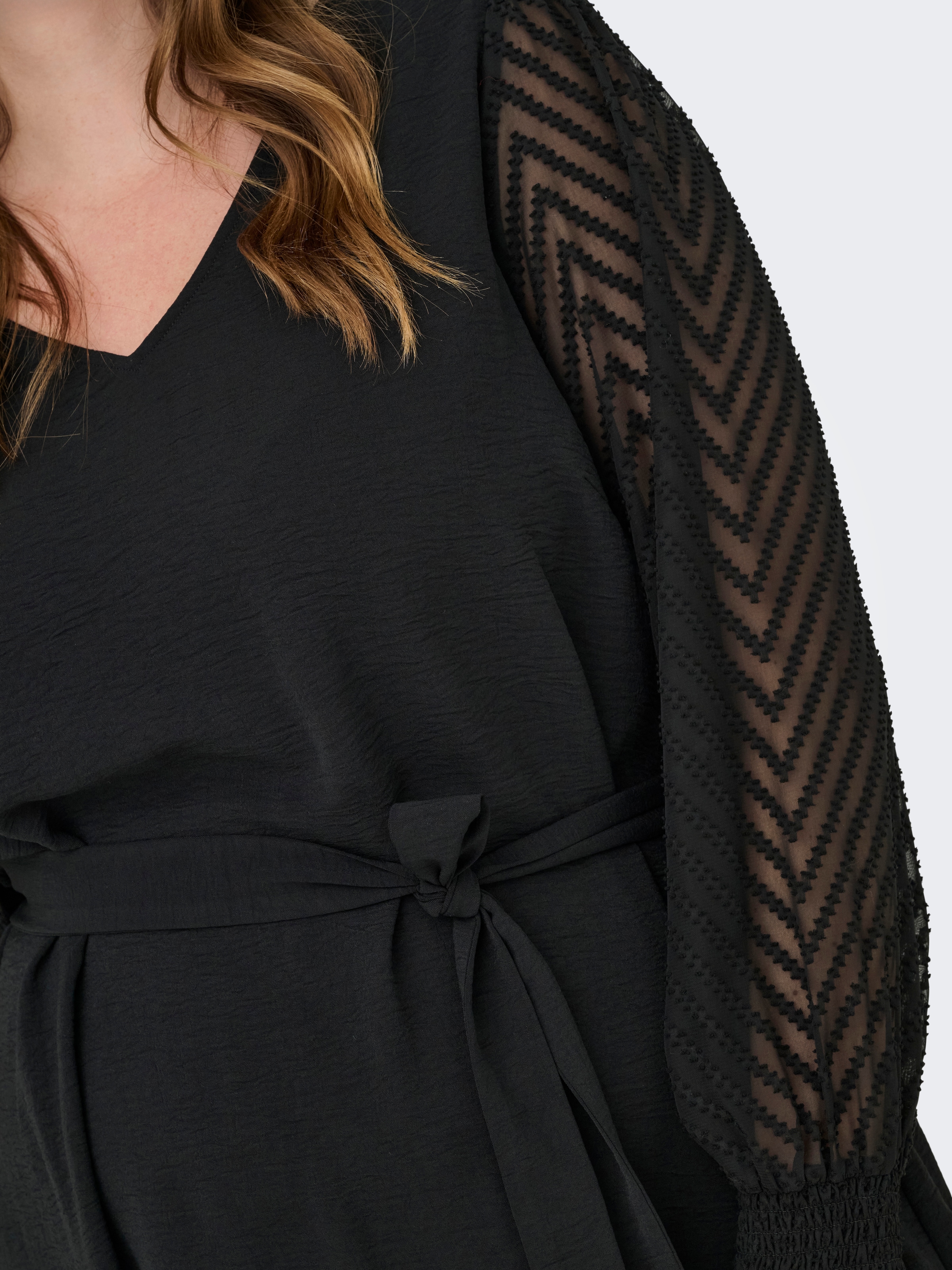 ONLY CARMAKOMA Midikleid »CARMETTA LIFE LS KNEE DRESS WVN«, Sommerkleid