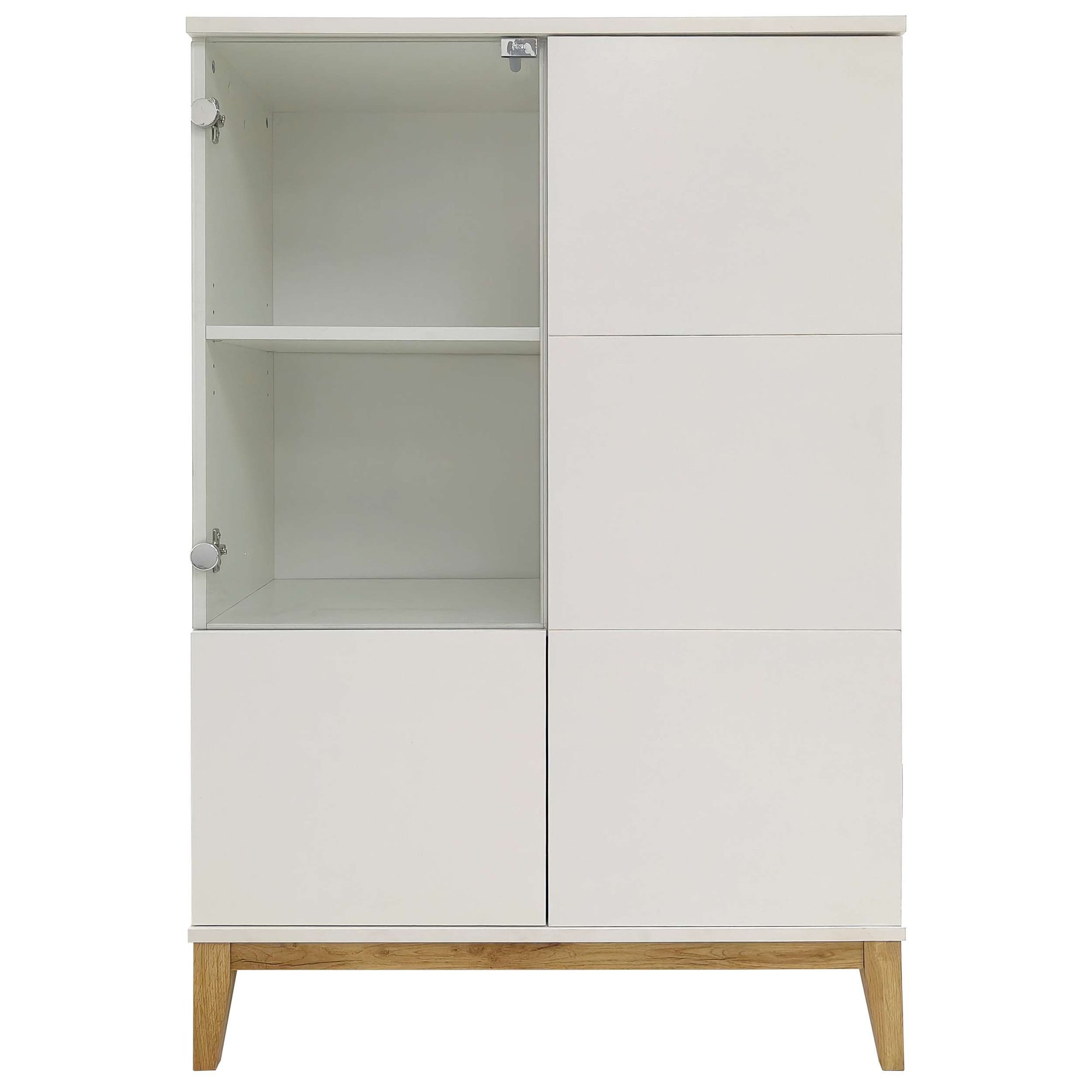 andas Highboard »Maryd« Kommode, Midischrank, m. Glas- u. Holztüren, Einlegeböden, Breite 80cm