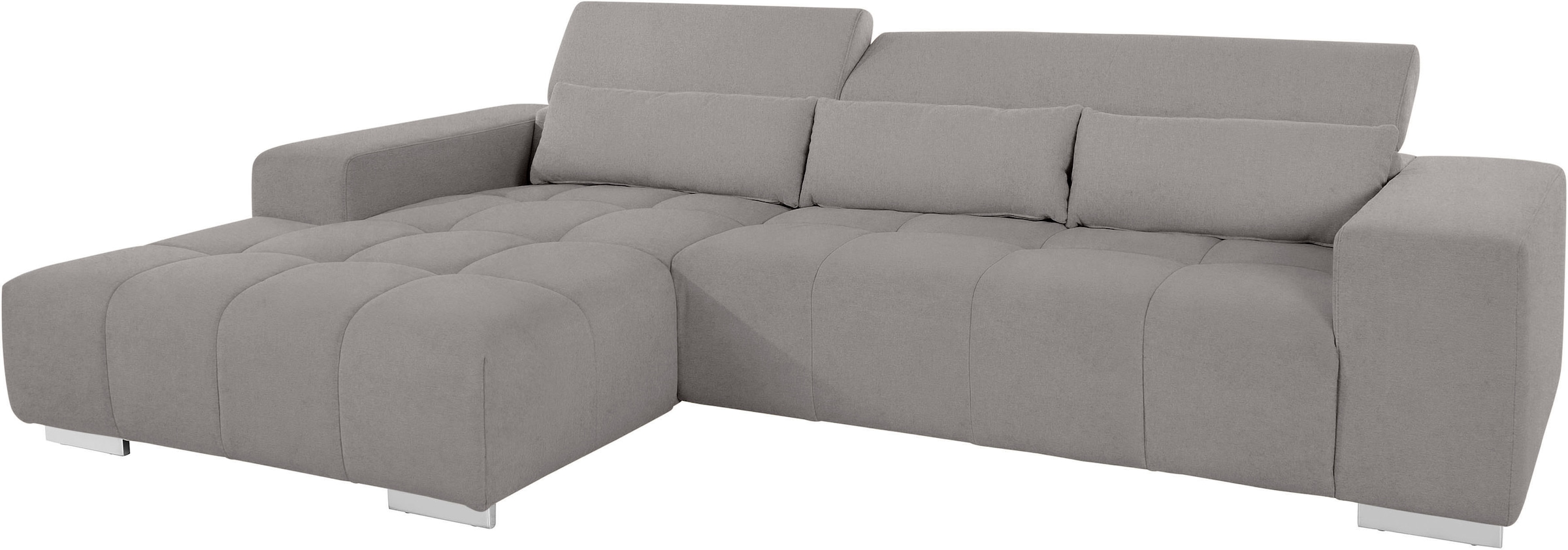 COTTA Ecksofa »Orion L-Form« mit 2x Kopfteilverstellung & 3 Nierenkissen