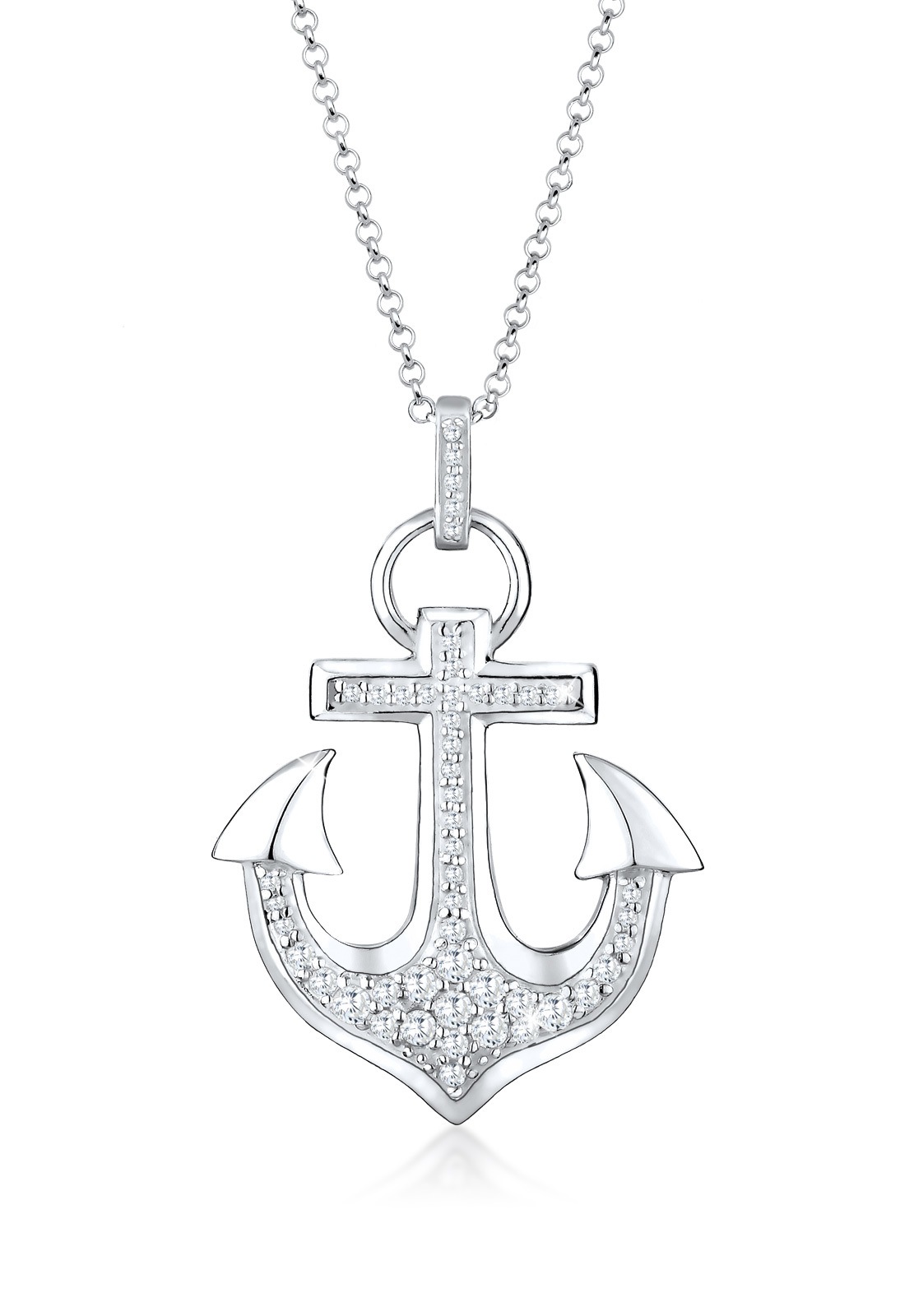 Elli Collierkettchen »Anker Hafen Zirkonia 925 Sterling Silber«