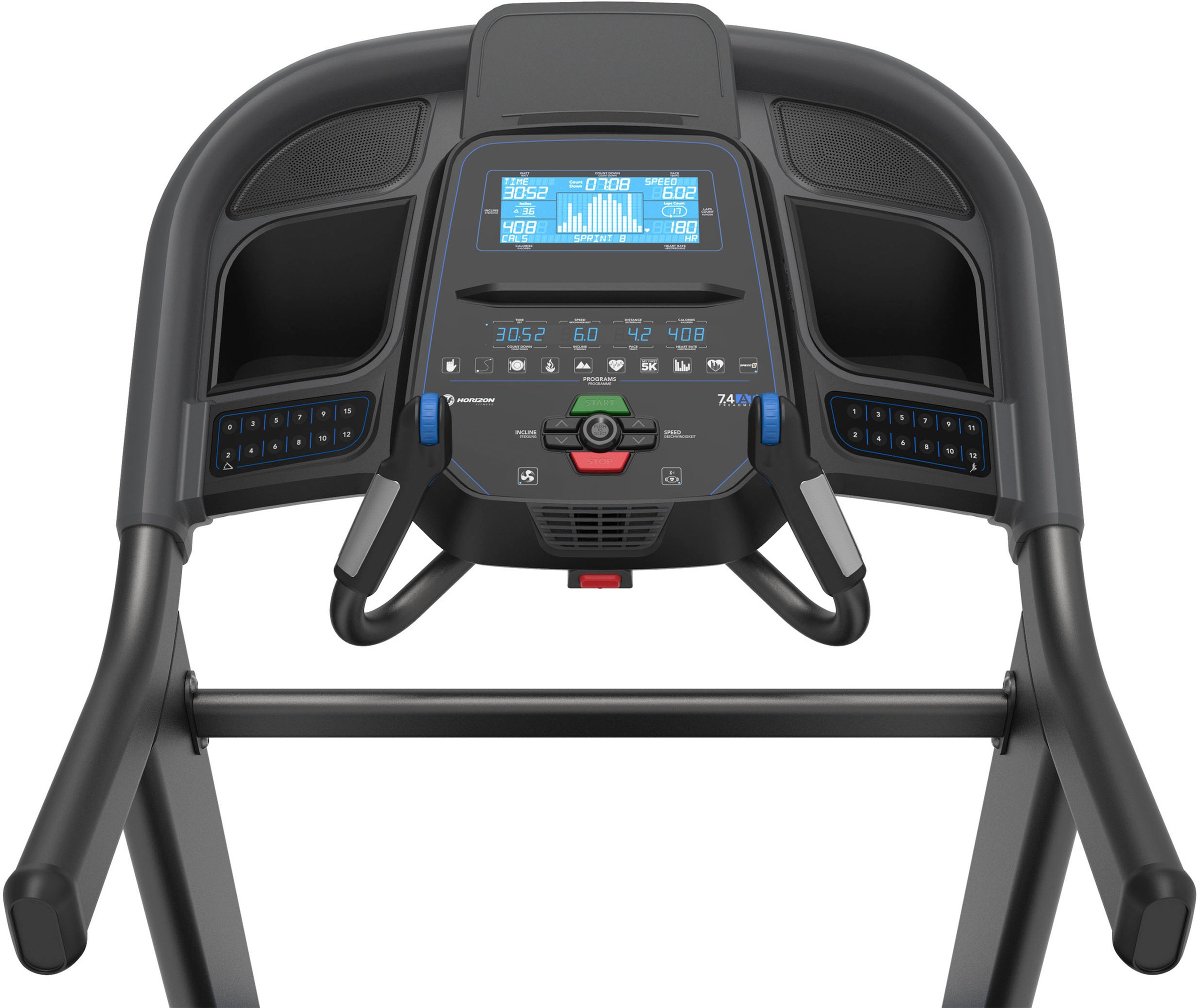 Horizon Fitness Laufband »7.4 AT«, (mit Ausklappautomatik Soft-Drop-System und Tablet-Halterung), bis max. 20 km/h, klappbar