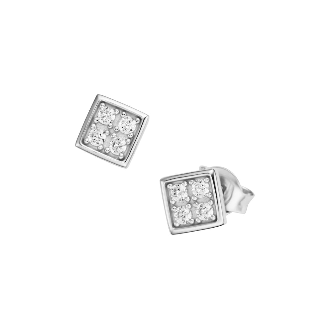 GIORGIO MARTELLO MILANO Paar Ohrstecker »Ohrstecker carréförmig mit weißen oder schwarzen Steinen, Silber 925«