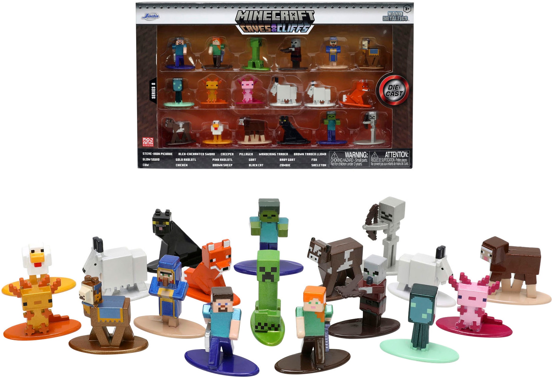 Spielfigur »Minecraft, Caves & Cliffs, Multi Pack Nano Metalfigs, Serie 8«, DIE-CAST