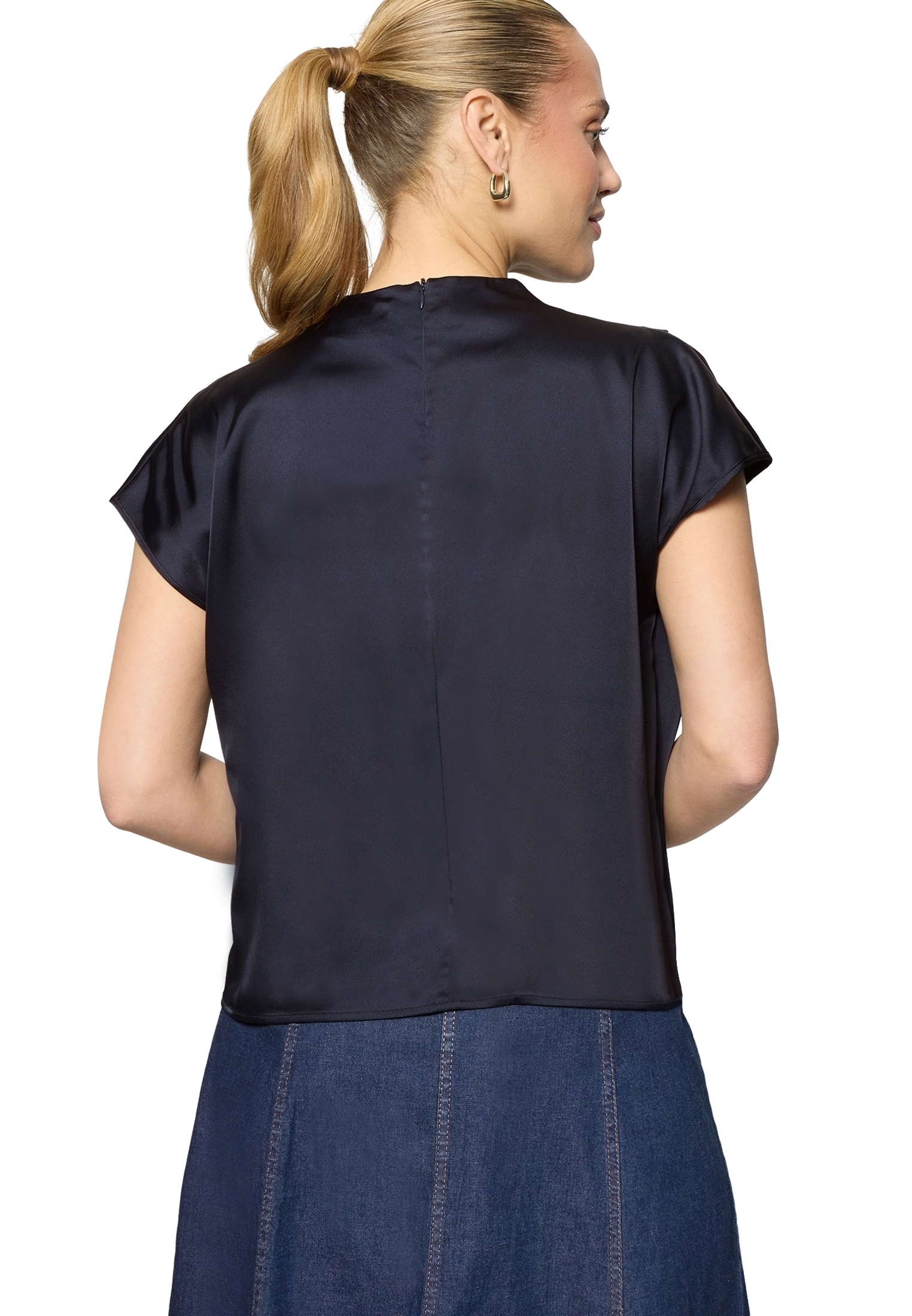 Zero Satinbluse »Satin-Bluse mit Kragen«