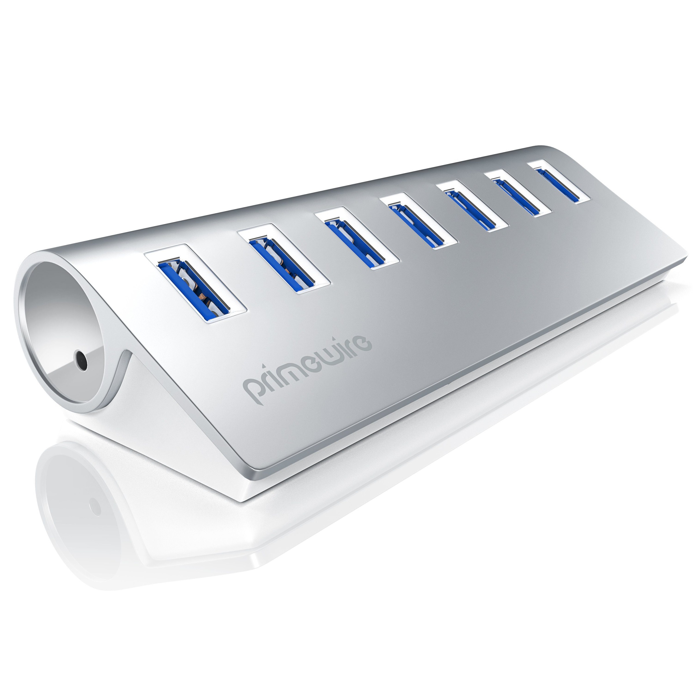 USB 3.0 Super Speed 7-Port Hub inkl. Netzteil »gebürstetes...