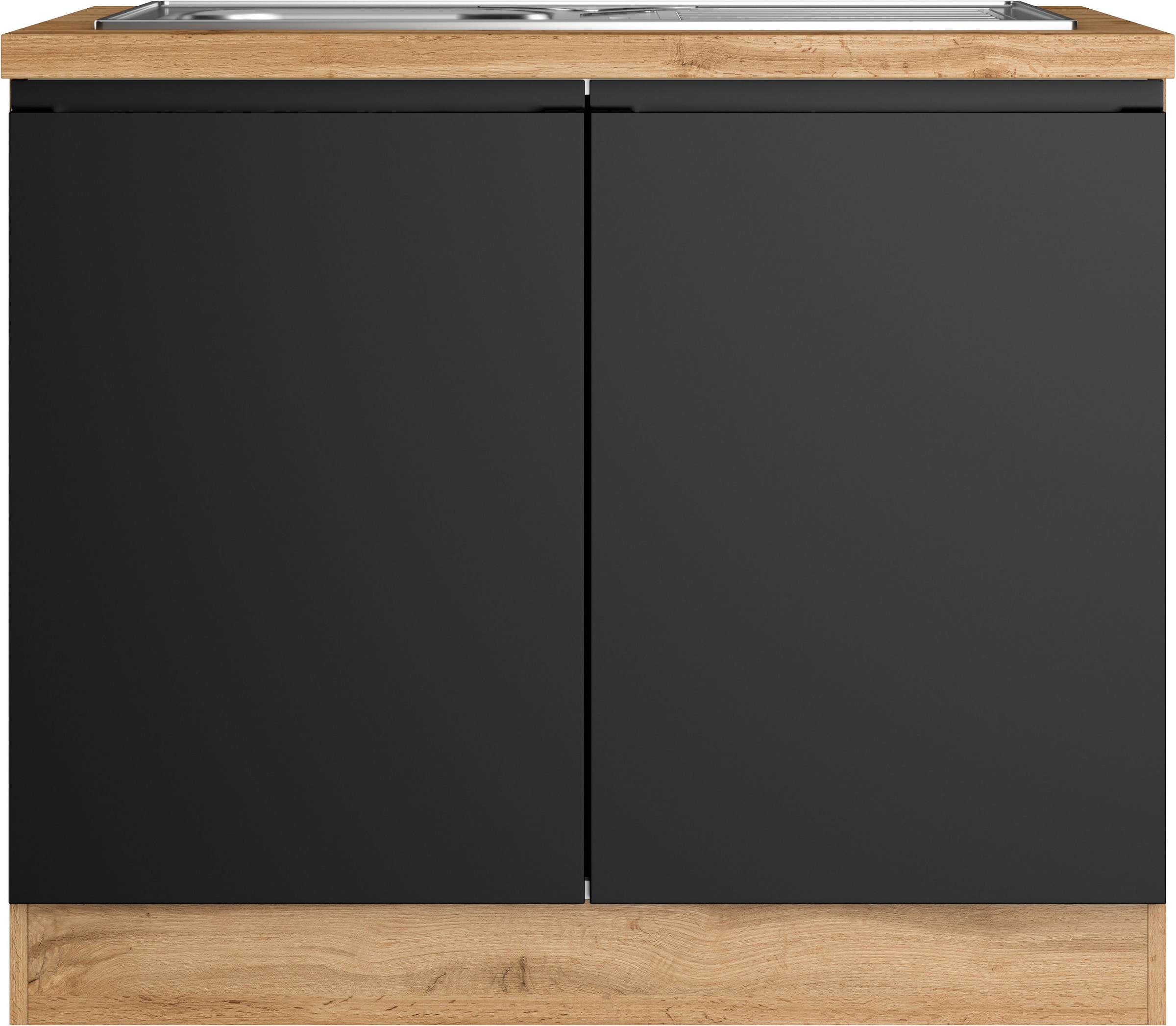 KOCHSTATION Spülenschrank »KS-Virginia,neu in verbesserter Ausführung« Stauraum, Softclose, ohne Armatur,  Breite 100 cm, inklusive Einbauspüle, Soft-Close