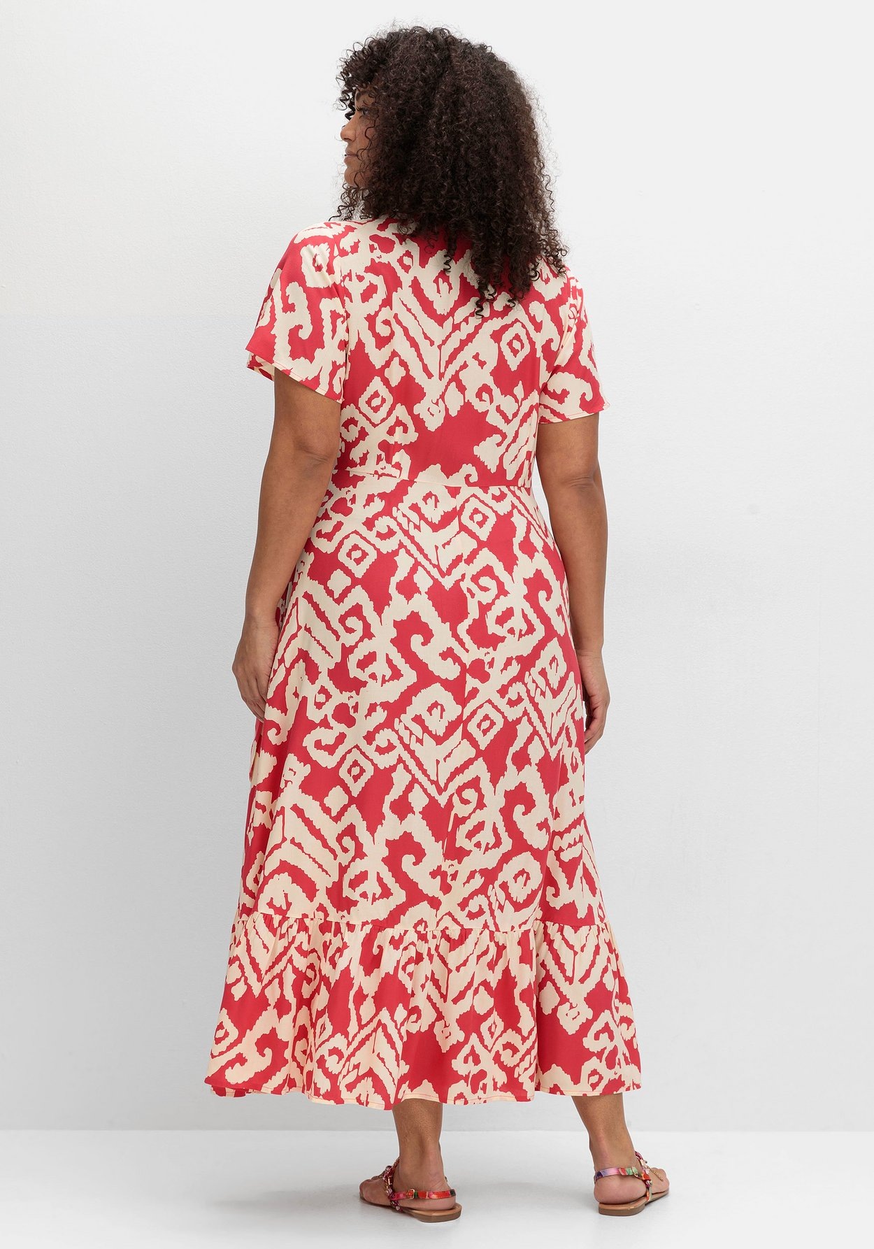 Sheego Maxikleid »Maxikleid in Wickeloptik, mit Grafikprint«