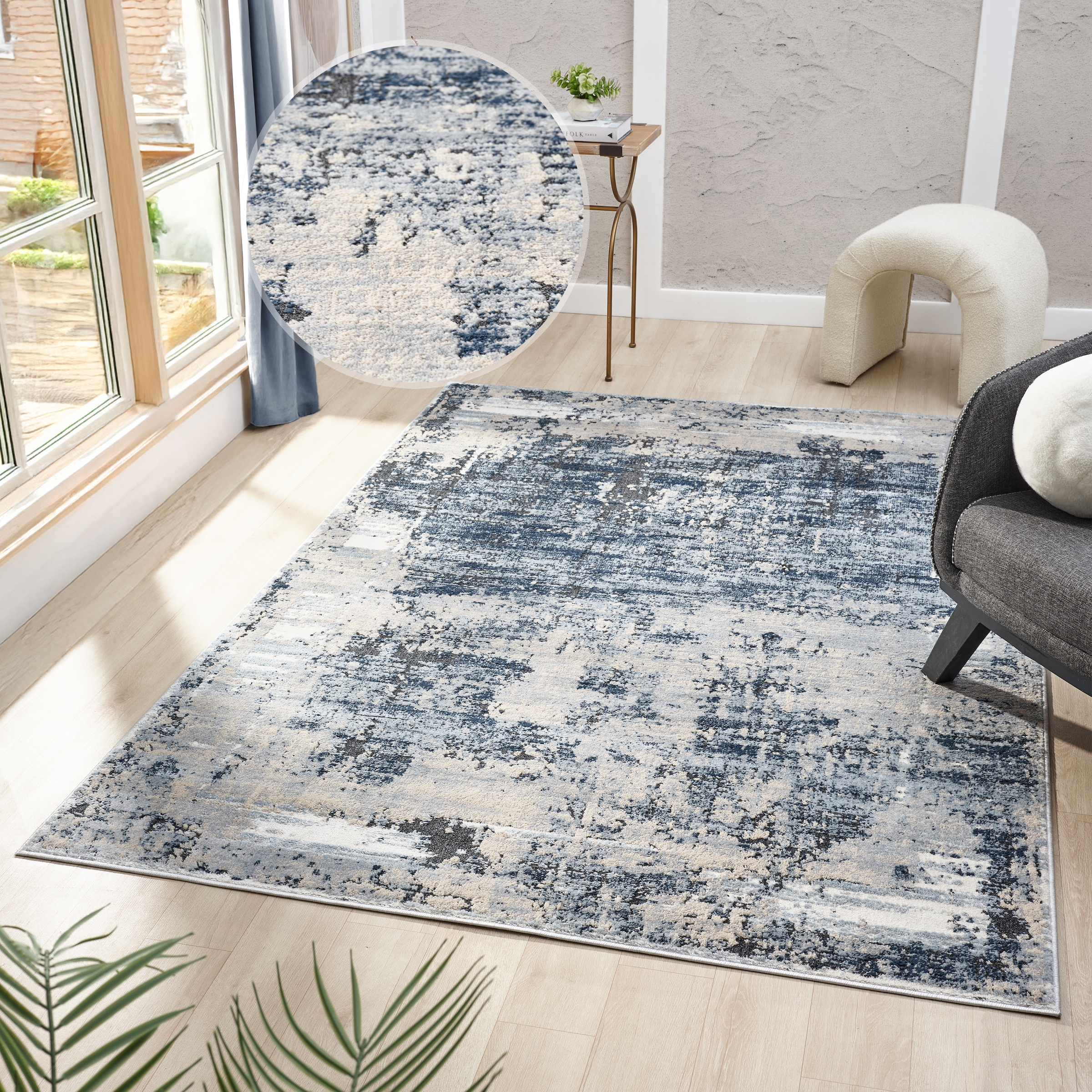 my home Teppich »Hamsa« rechteckig 9 mm Höhe dezenter Glanz, Schrumpf-Garn-Effekt, im Vintage-Look, dichte Qualität