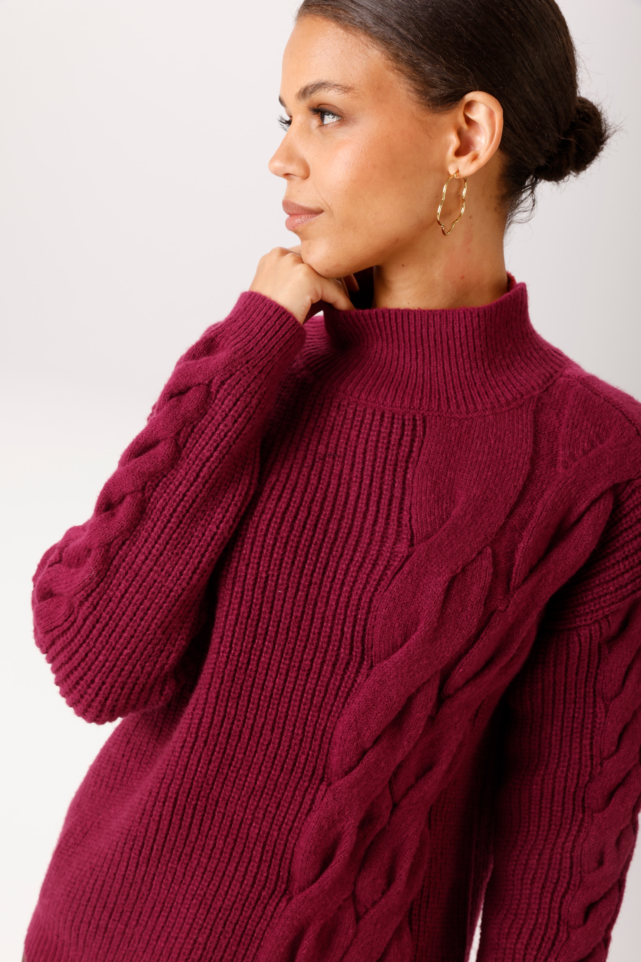 Aniston CASUAL Strickpullover mit Zopfmustern verziert - NEUE KOLLEKTION