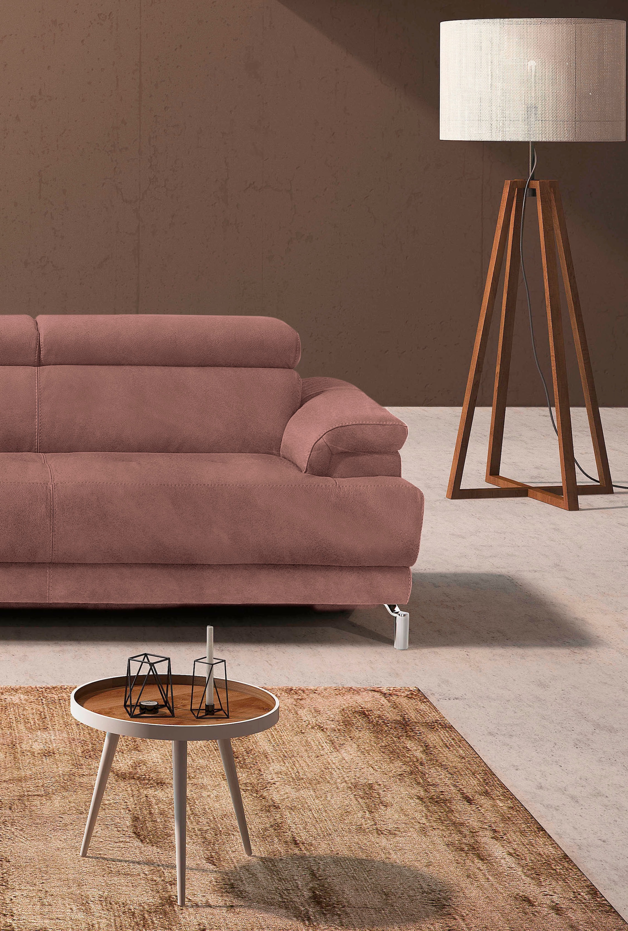 Egoitaliano Ecksofa »Soul, extravagantes Designsofa, Megasofa, super bequem, tolle Details«, mit Trapez-Abschlußelement, inkl verstellbarer Kopfteile