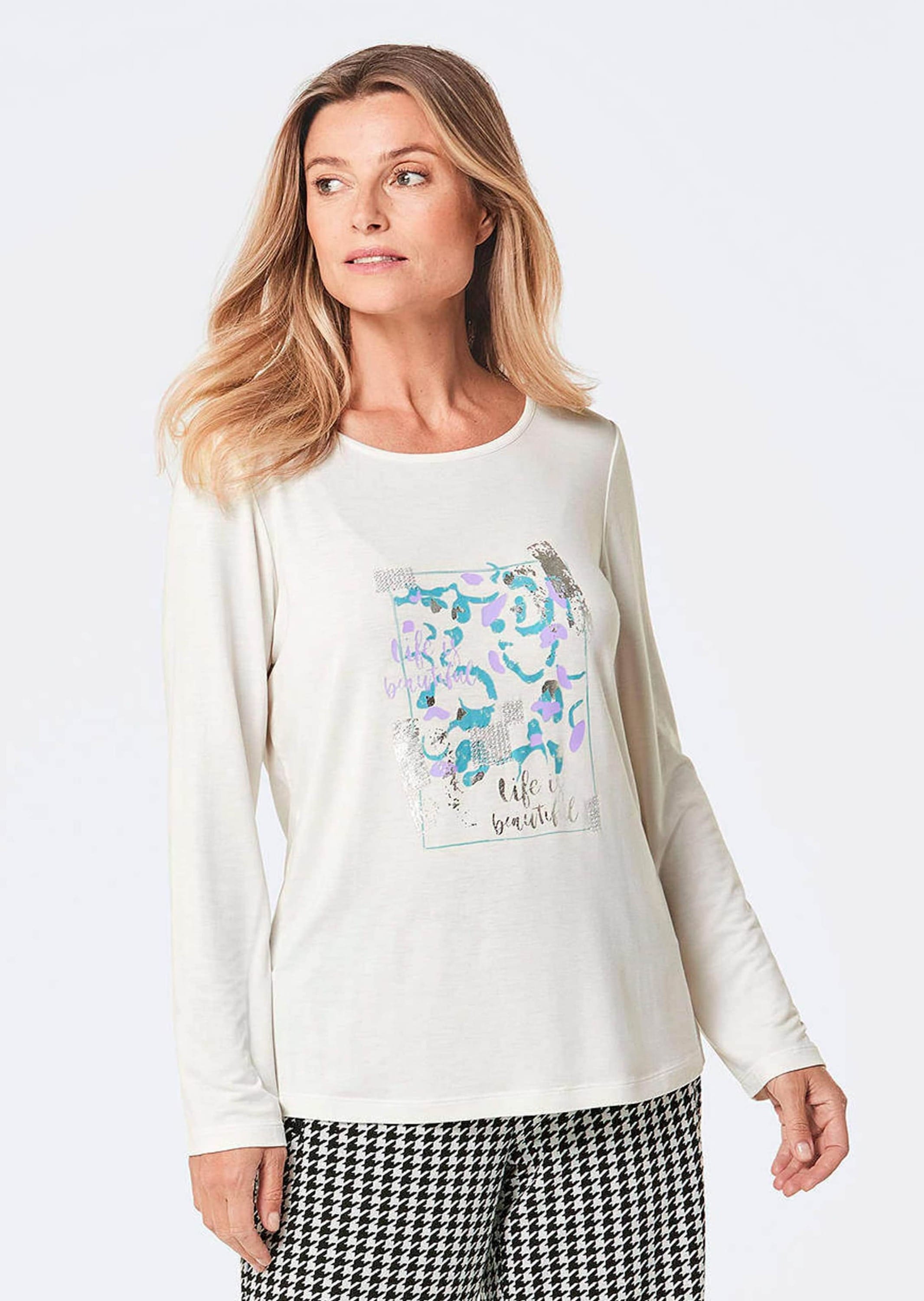 GOLDNER Print-Shirt »Kurzgröße Shirt« strechbequemer Viskosejersey