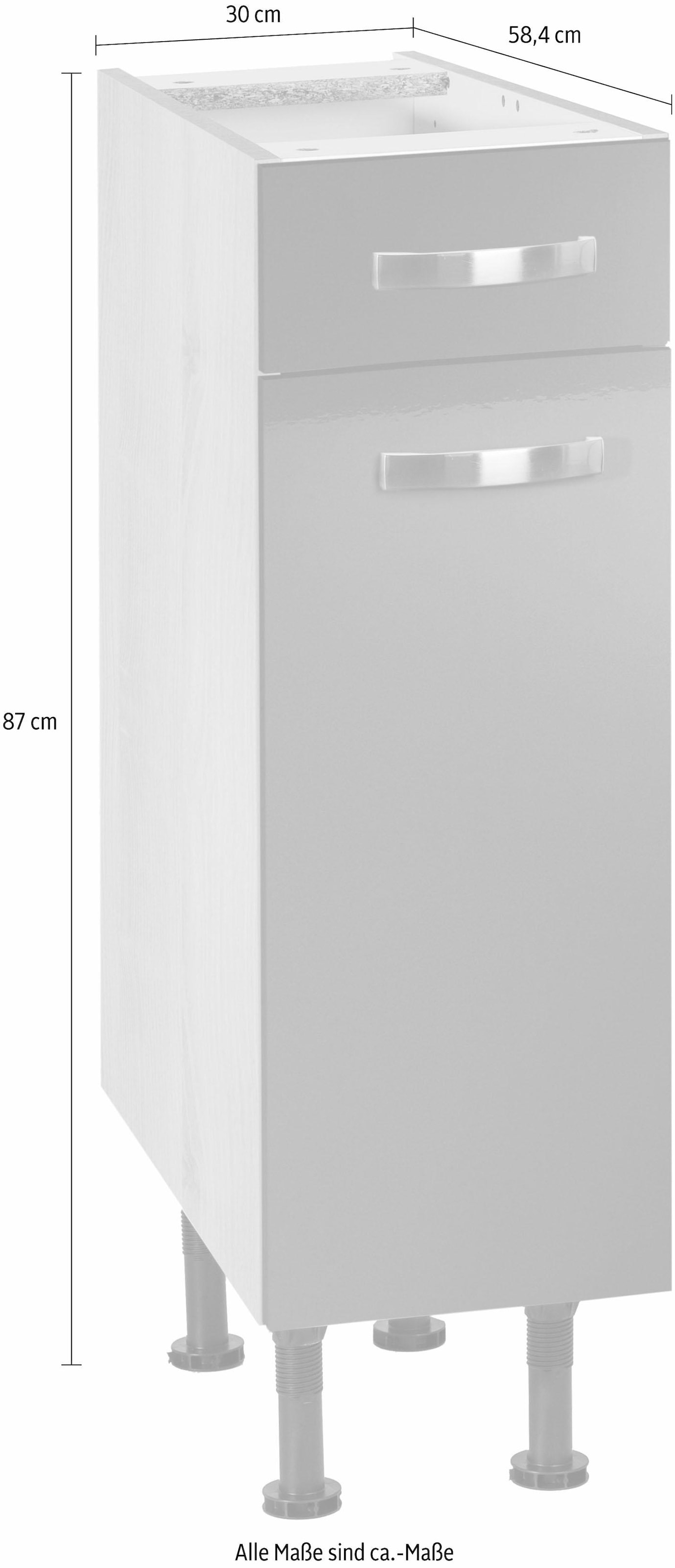 KOCHSTATION Unterschrank »KS-Cara«, Breite 30 cm, mit Vollauszug und Soft-Close-Funktion