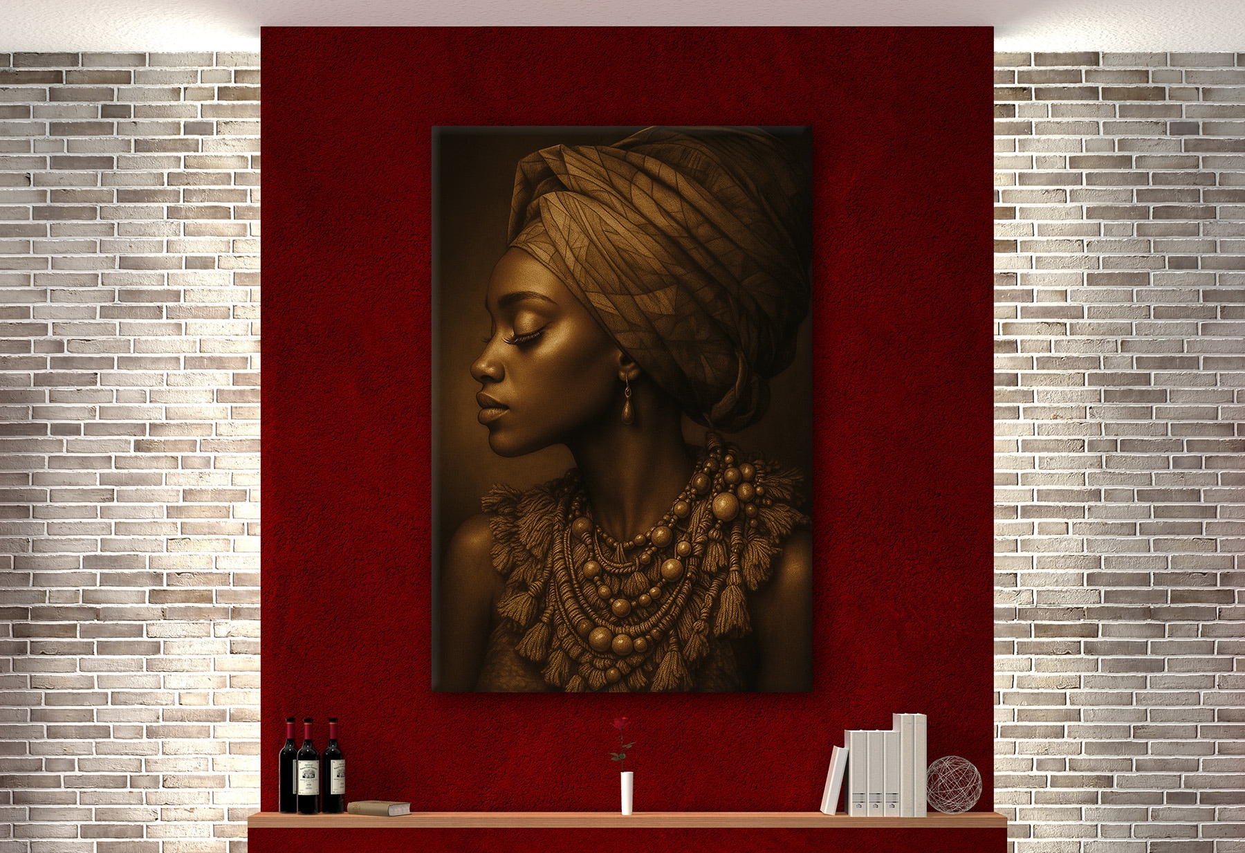 Bönninghoff Leinwandbild »Wandbild AFRIKANISCHE FRAU 78x118 cm – Leinwandbild Keilrahmen Deko« Afrika | Frau | Portrait 1 Stk. tlg. auf Keilrahmen gespannt