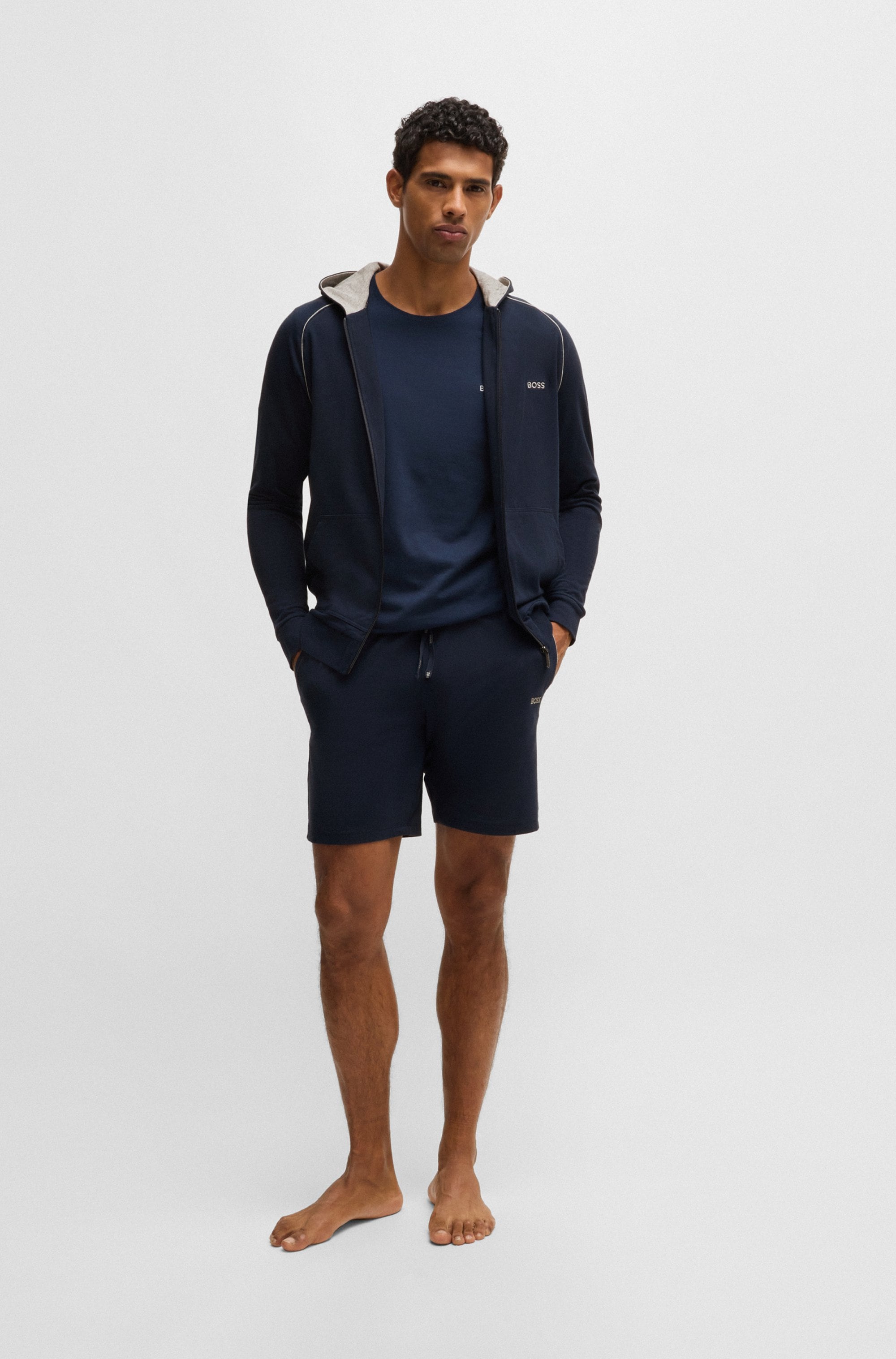 BOSS Kapuzensweatjacke »Mix&Match Jacket H«, mit BOSS Stickerei auf der Brust