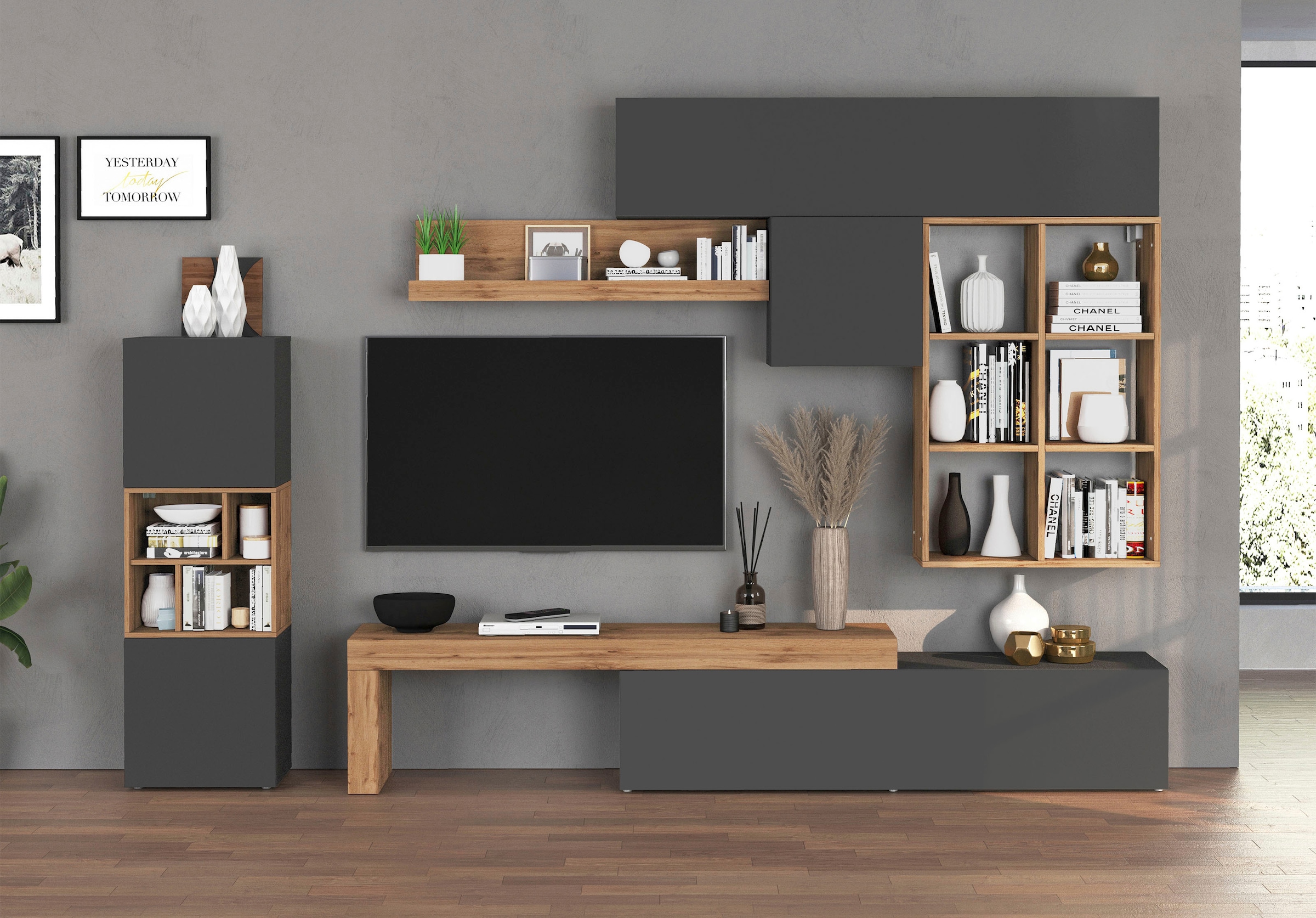 INOSIGN Wohnwand »Chronos Wohnwand, Medienwand, 8-er set« 8 Stk. tlg.