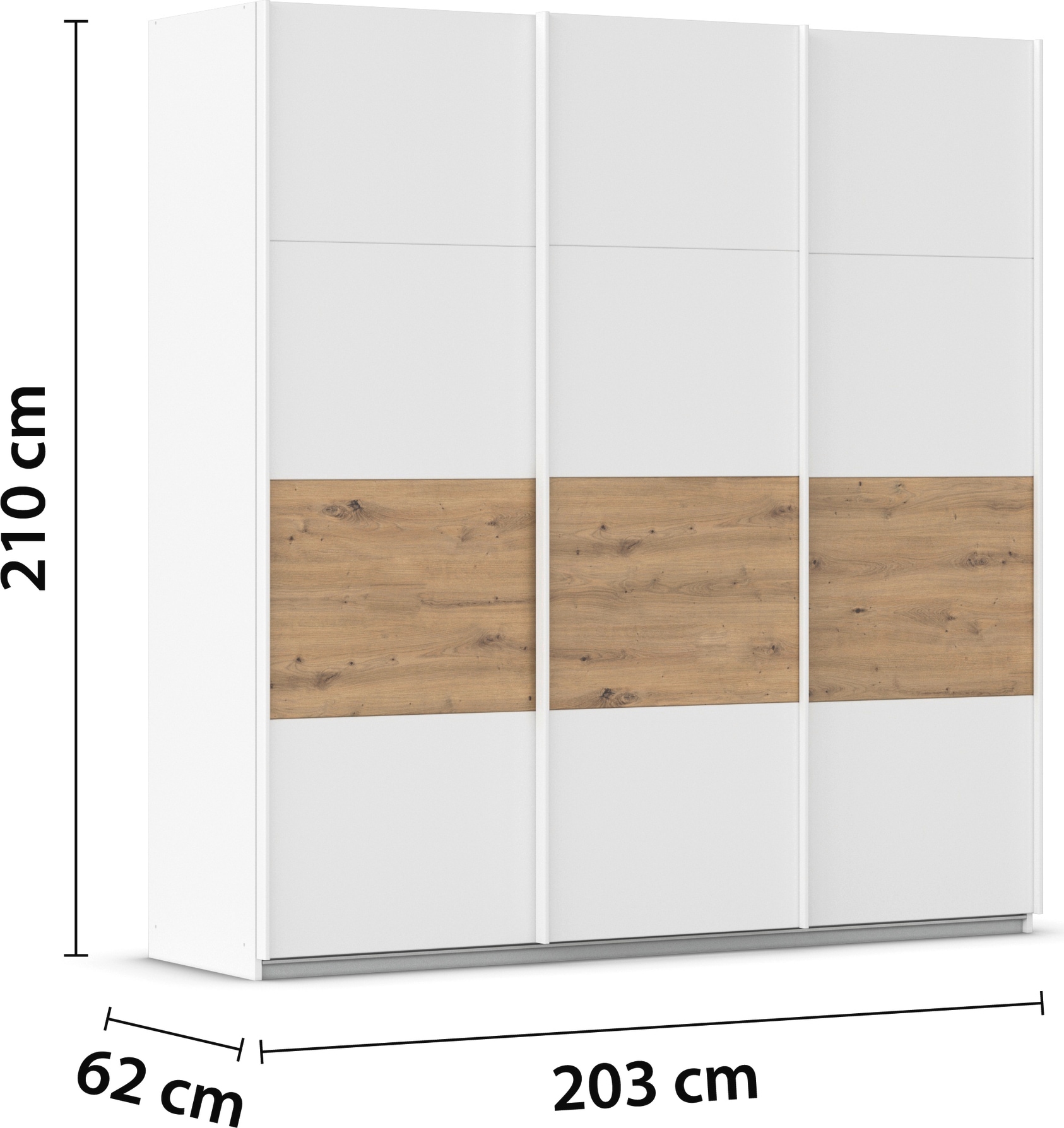 rauch Schwebetürenschrank »Schwebetürenschrank Kleiderschrank Schrank Garderobe CORTONA«, inkl. Inneneinteilung, 2 Stoffboxen und zusätzlichen Einlegeböden