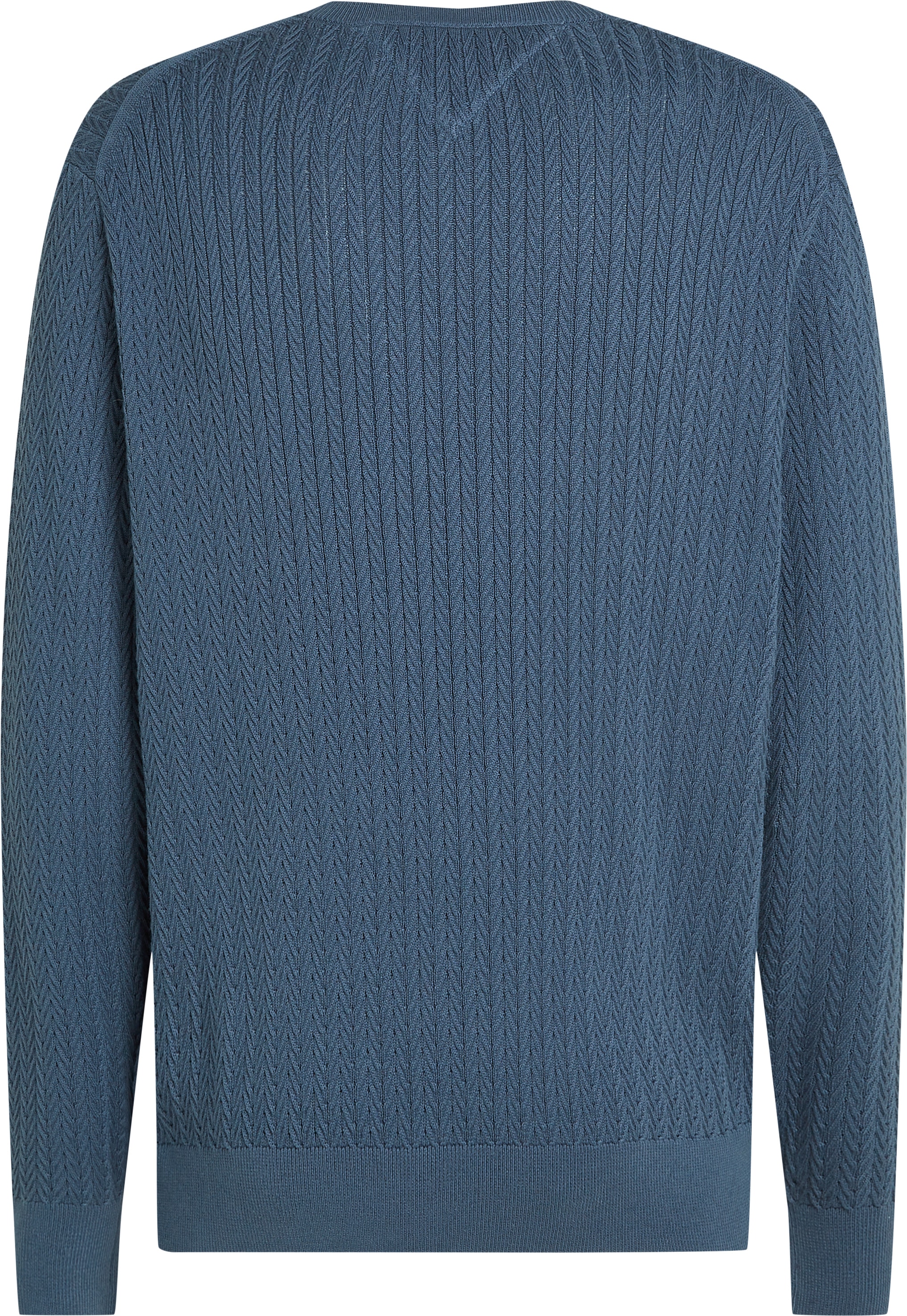 Tommy Hilfiger Strickpullover »HERRINGBONE STRUCTURE C NK«, mit Zopfmuster