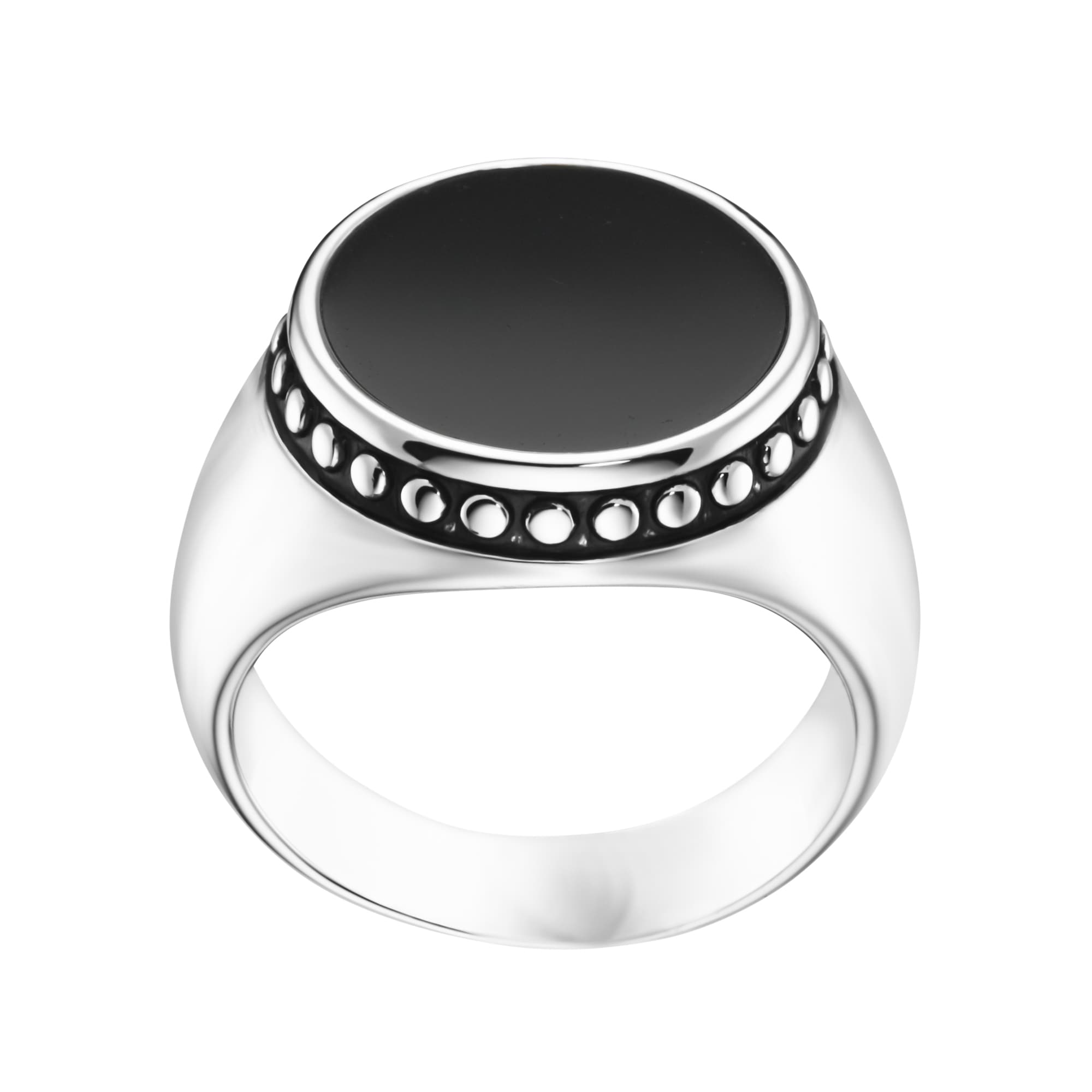 GIORGIO MARTELLO MILANO Silberring »Ring Siegelring mit schwarzem Achat, Silber 925«