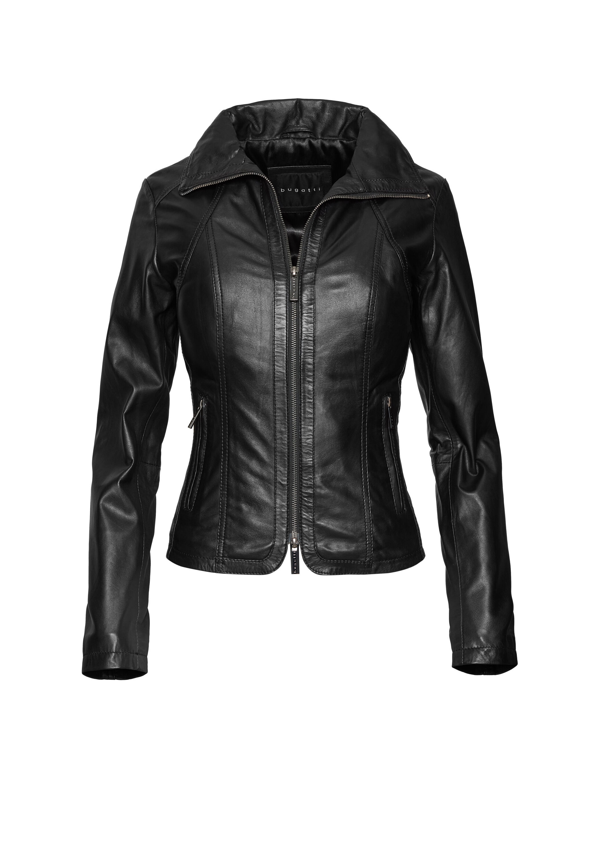 bugatti Lederjacke »bugatti Lederjacke« ohne Kapuze aus hochwertigem Leder