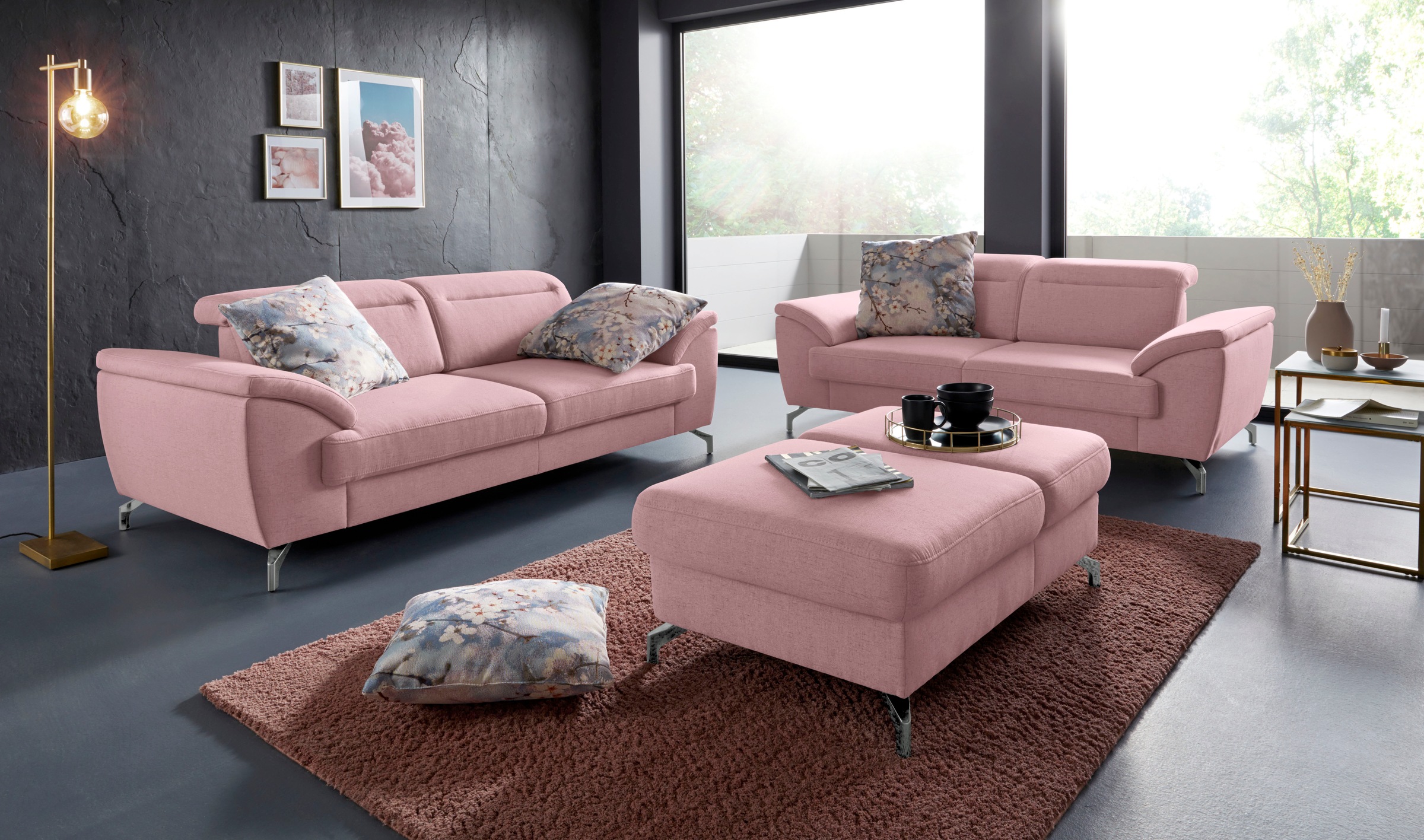 sit&more Hocker »Percy« Fußhöhe 12 cm, mit Klappfunktion, wahlweise in 2 Fußfarben