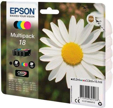 Epson Tintenpatrone »Tinte Multipack 18 (C13T18064012)«, (Spar-Set), original Druckerpatrone