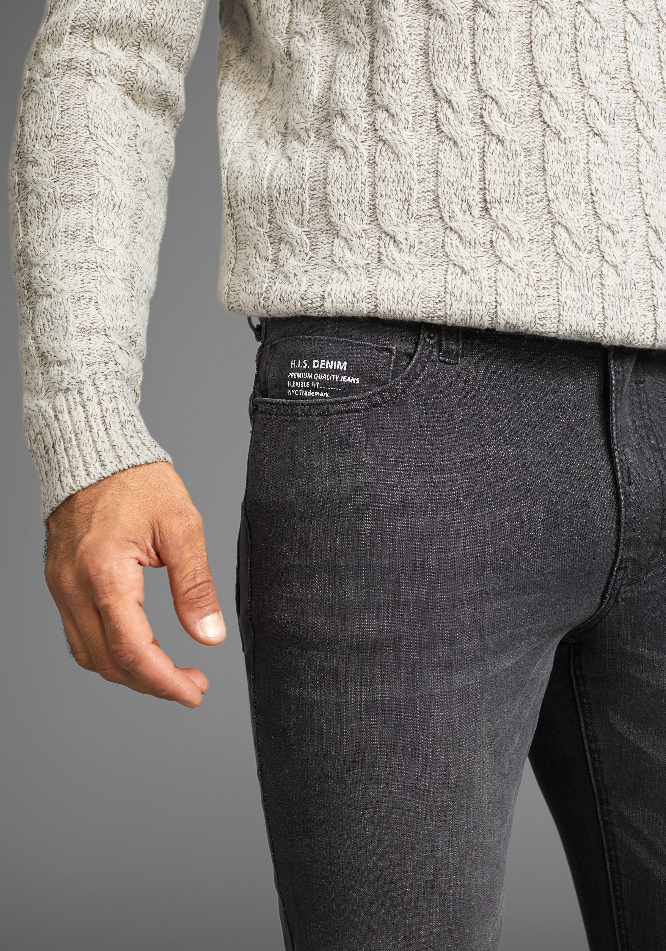 H.I.S Straight-Jeans »DIX«, gerade Beinform, niedrige Leibhöhe, Used-Waschung