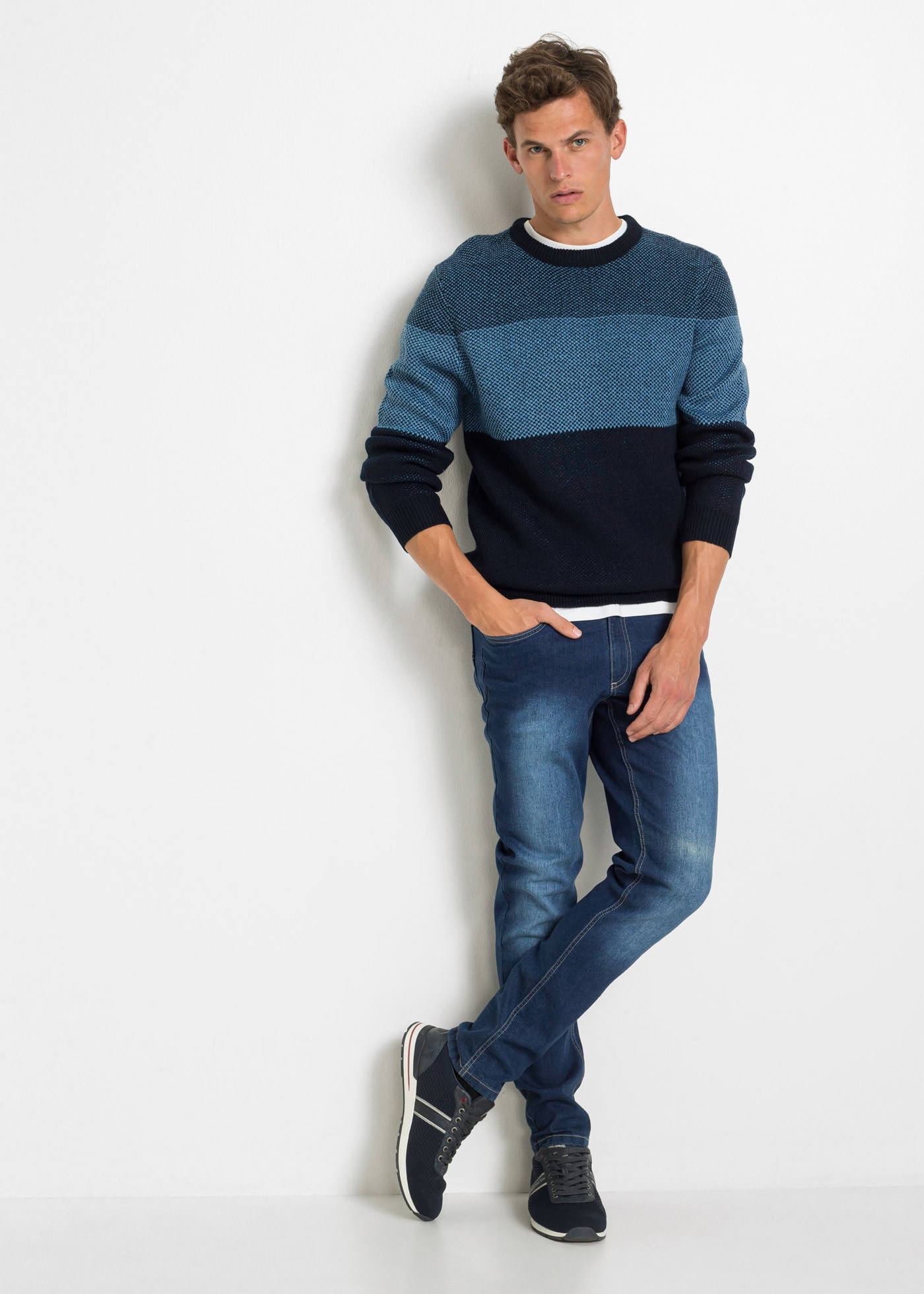 bonprix Strickpullover mit Streifen Muster