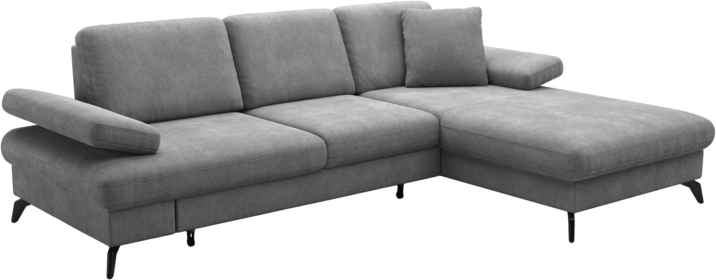 sit&more Ecksofa »Morris L-Form«, mit Bettfunktion, bzw. XXL-Sitzfläche, Armteilverstellung & Zierkissen