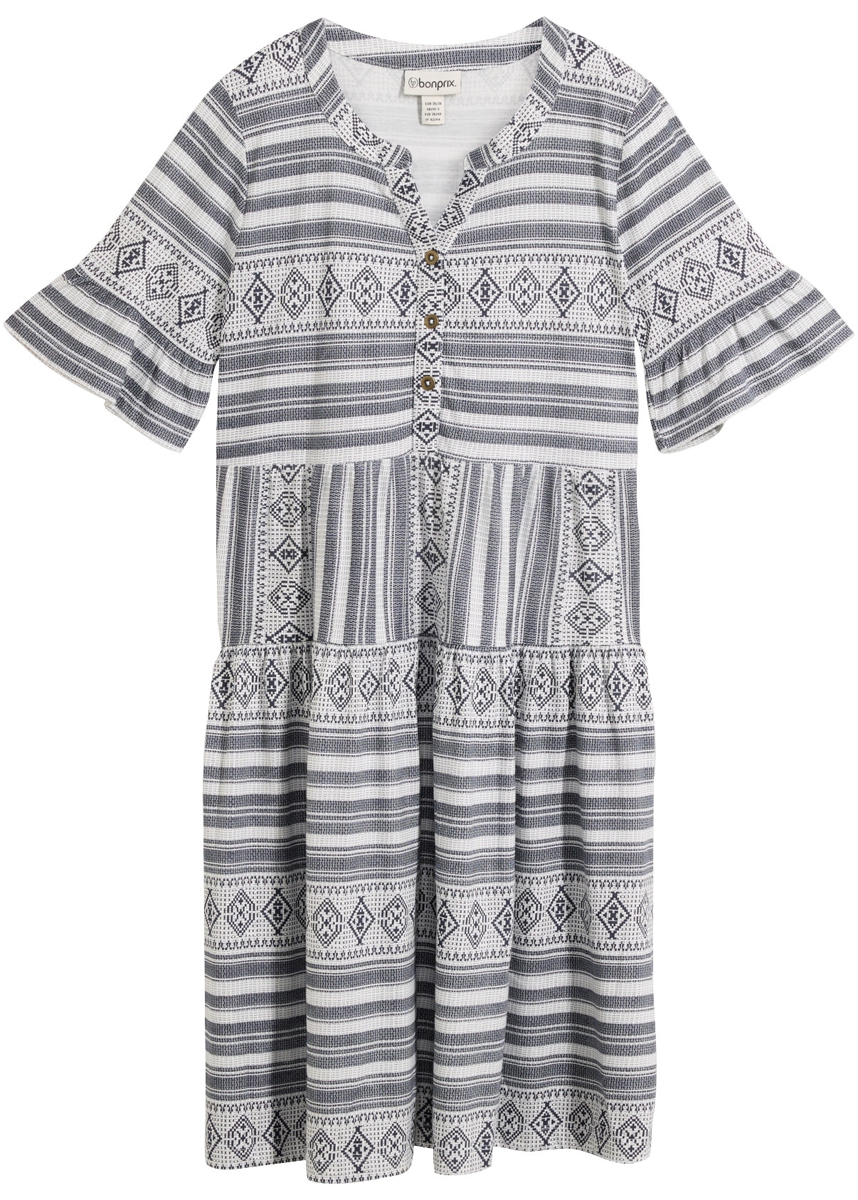 bonprix Shirtkleid mit All-Over Print, aus Viskosemischung, lässig geschnitten