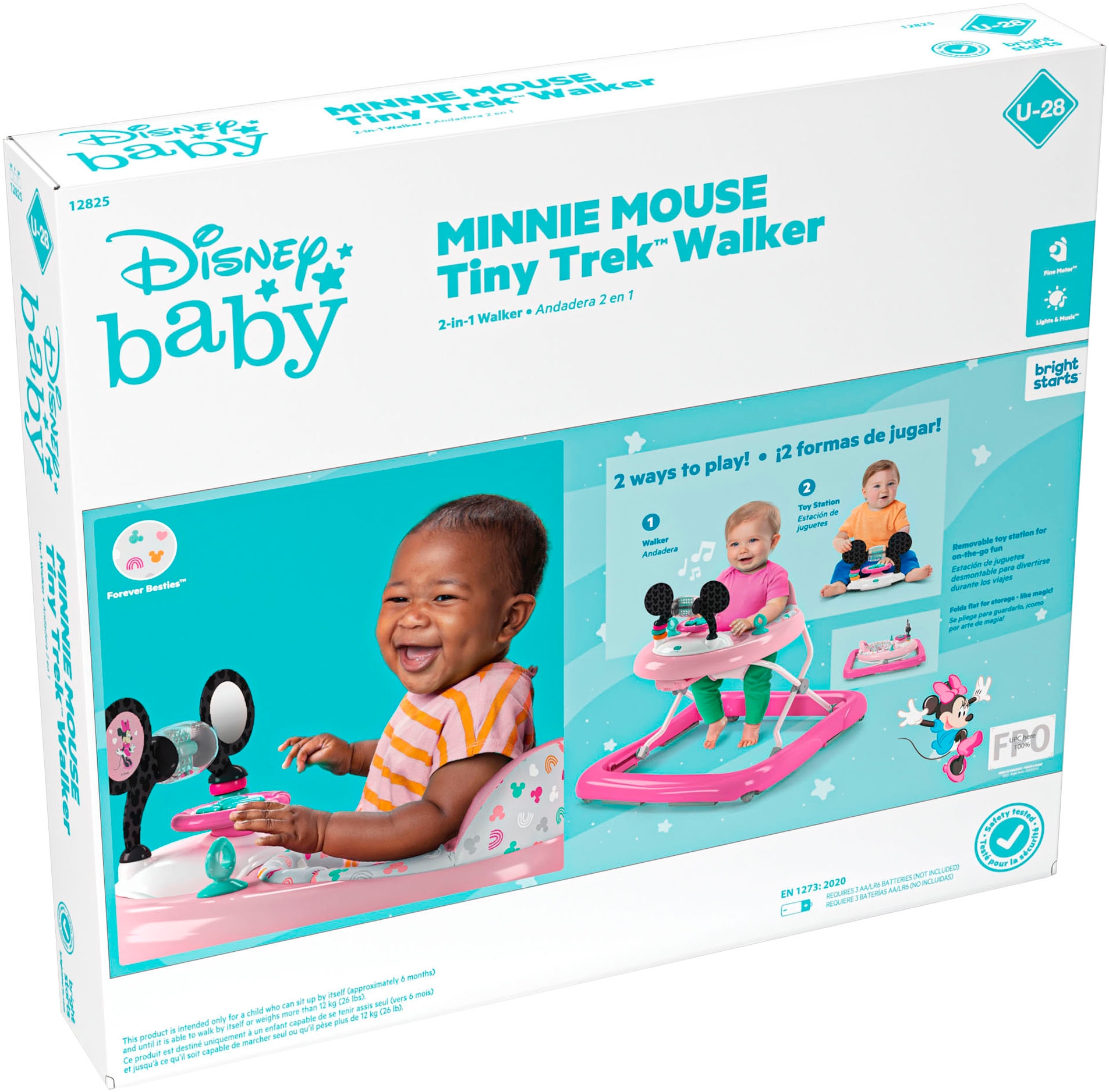 Bright Starts Lauflernhilfe »MINNIE MOUSE Tiny Trek™ Walker, Forever Besties™, 2-in-1 Walker«, mit Licht und Sound